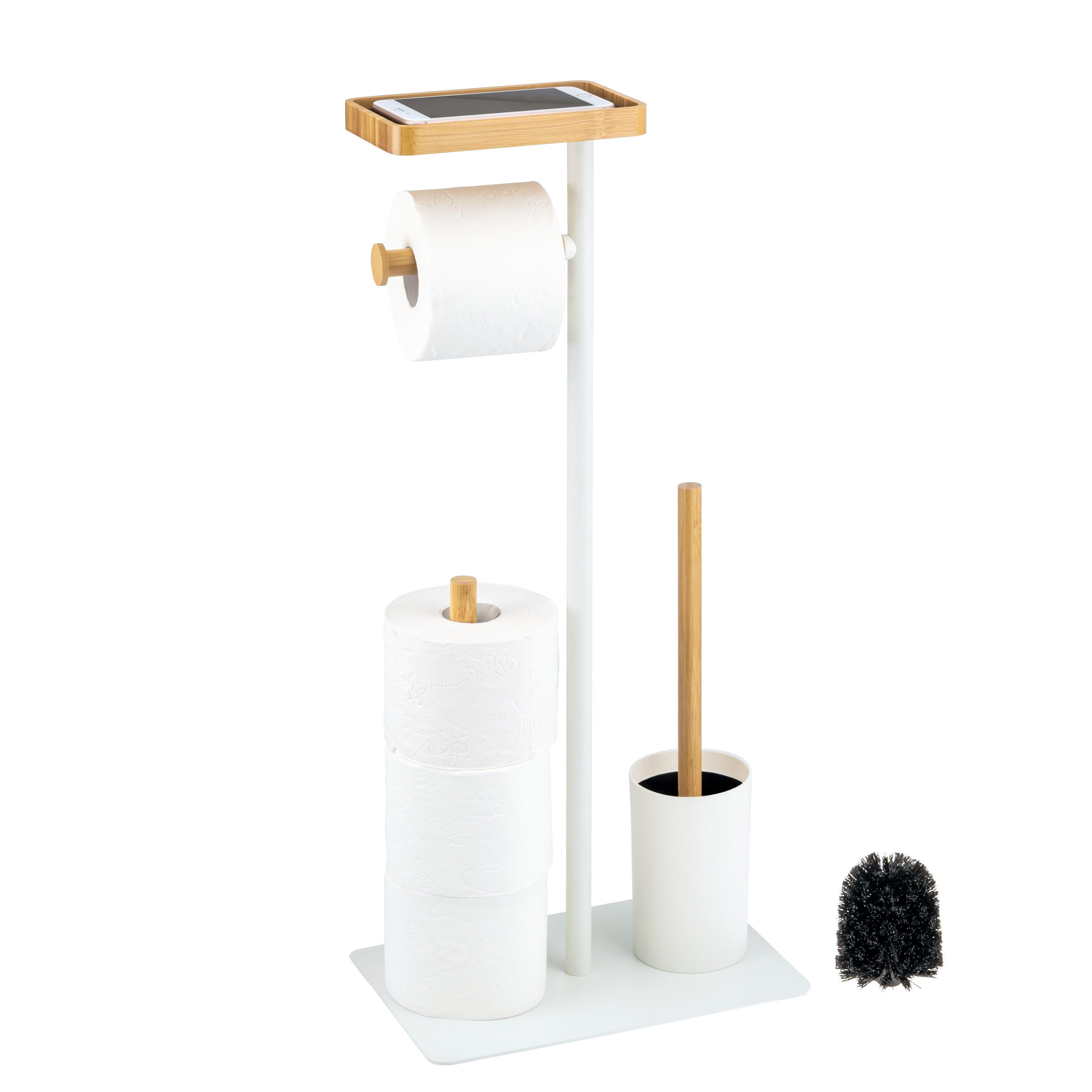 eluno WC-Garnitur Stand-WC-Garnitur 4in1, WC-Bürste, (Ersatz)Rollenhalter, günstig online kaufen