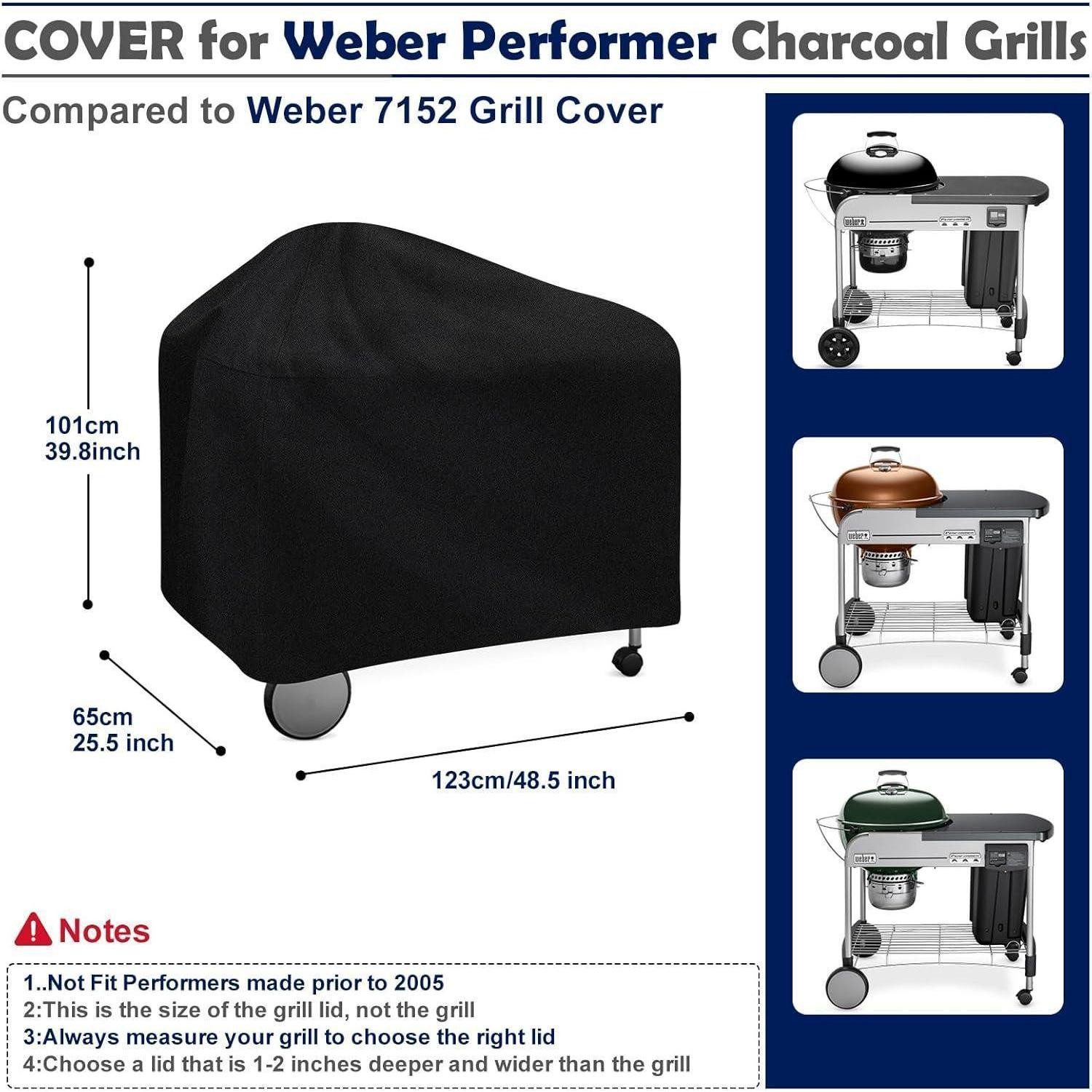 LuxusKollektion Grill-Schutzhülle Grillabdeckung Performer 123x65x101cm-für Weber Performer grill