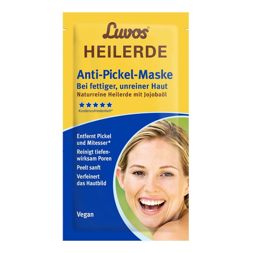 Luvos Gesichtsmaske Heilerde - Anti-Pickel-Maske 15ml 4er Pack von Luvos