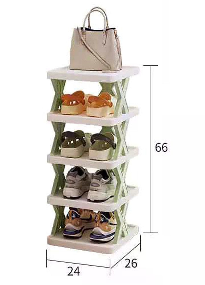 habeig Schuhregal Schuhschrank Grün/Weiß Einfache Montage Erweiterbar bis 9 Ebenen