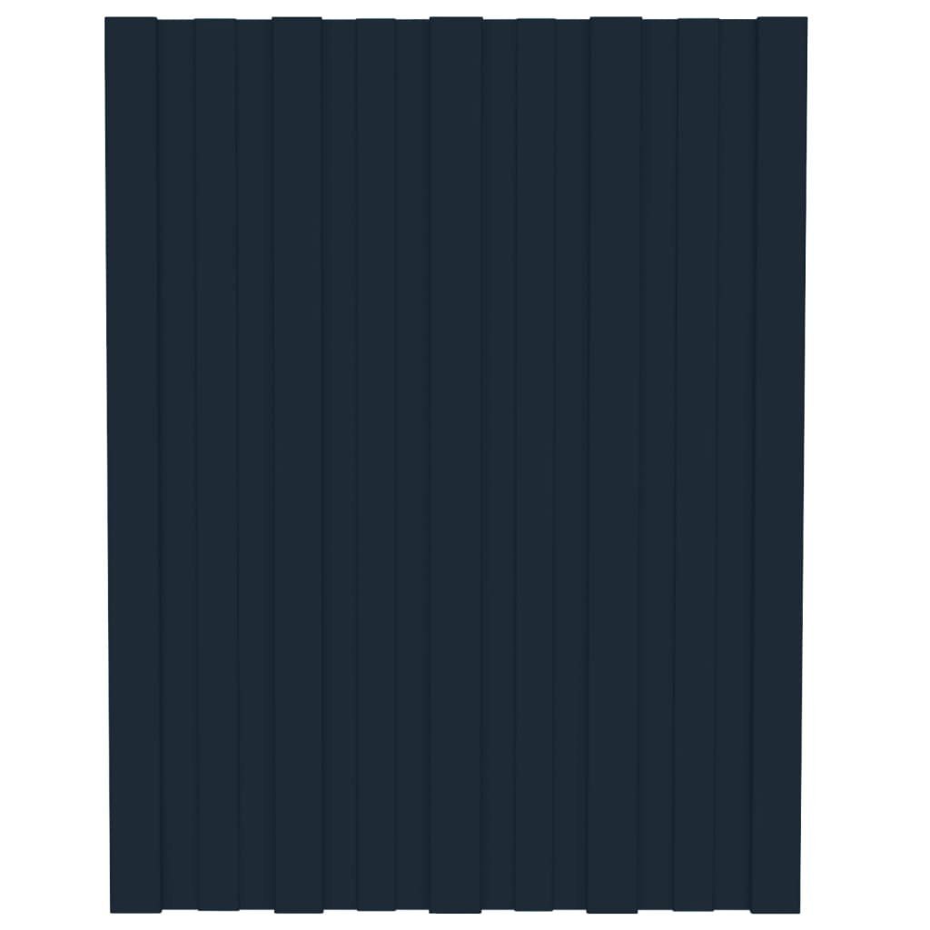 vidaXL Deckenplatten Dachpaneele 36 Stk. Verzinkter Stahl Anthrazit 60x45 cm, (36-tlg)