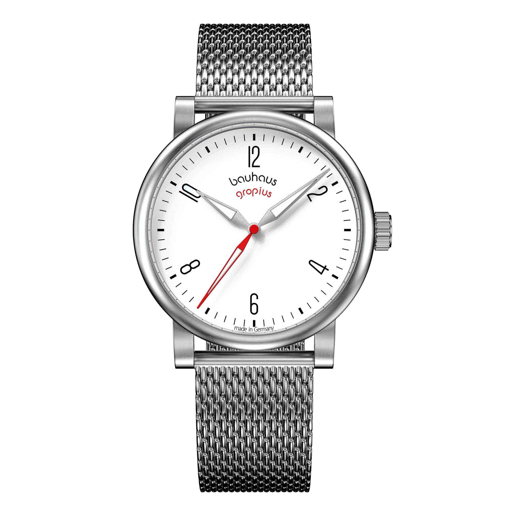 Walter Gropius Automatikuhr Made in Germany, Saphirglas, Kontur Automatik - WGA 803-01M, Designeruhr, Lederarmband mit Easy-Release System, Edelstahlgehäuse