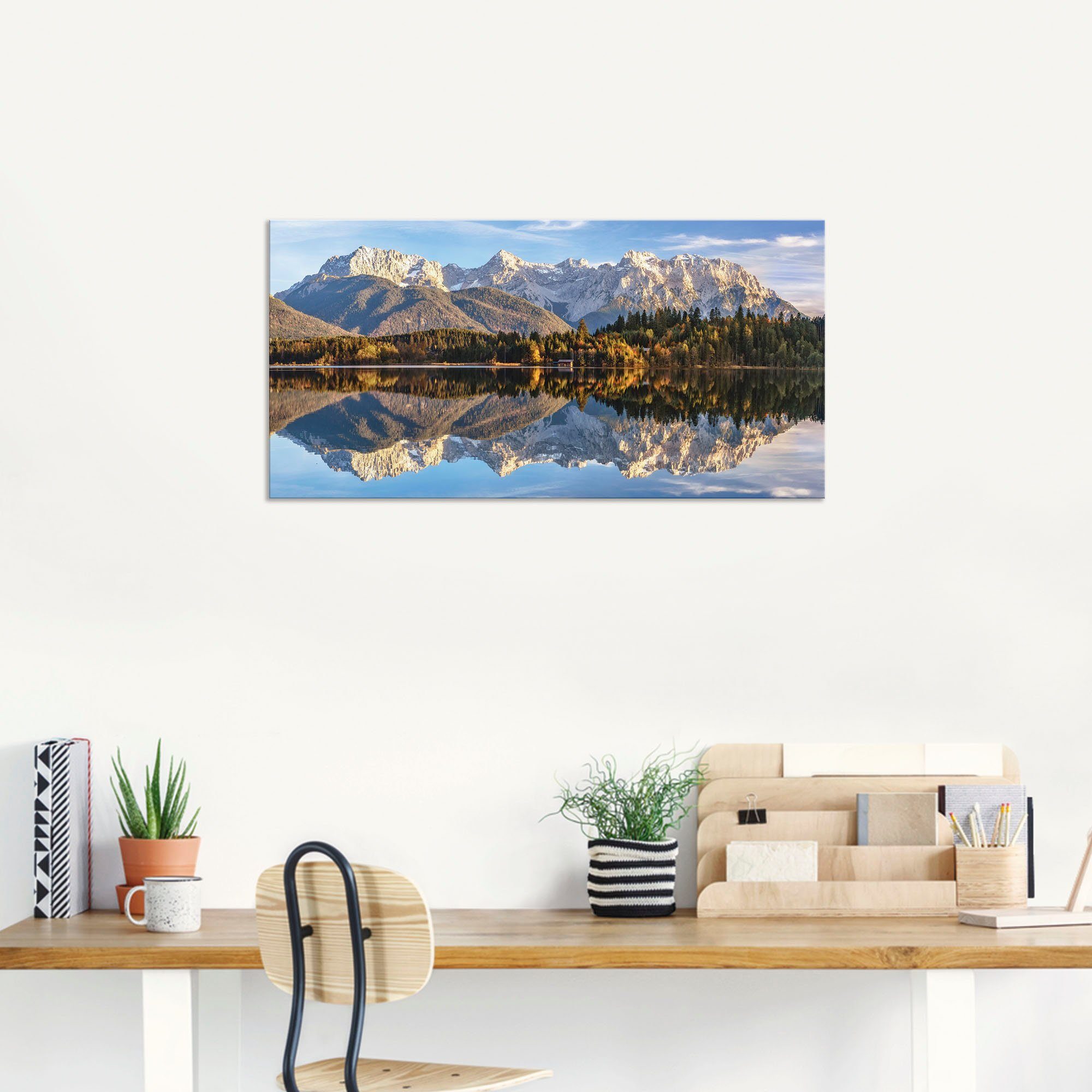 Artland Wandbild Karwendelblick am Barmsee, Alpenbilder oder Leinwandbild, versch. & St), Poster Alubild, Berge in Größen als Wandaufkleber (1