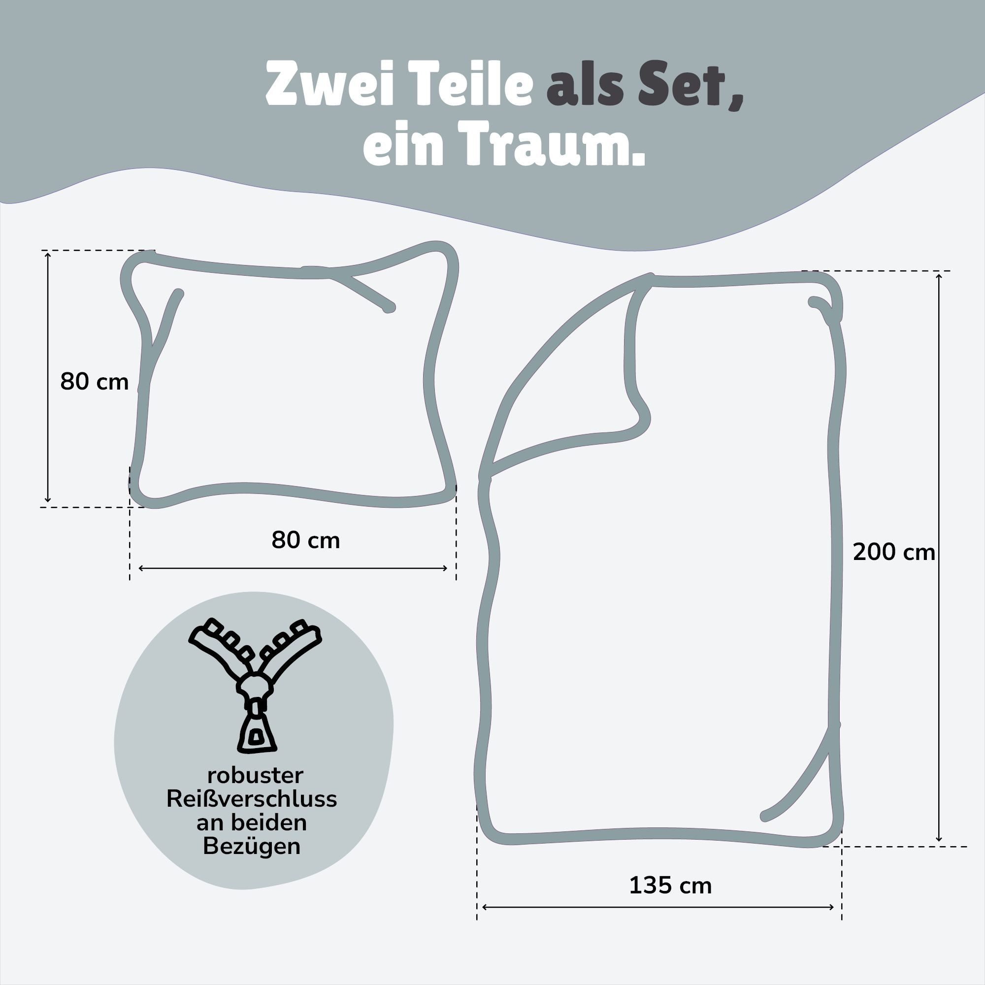 Familando Kinderbettwäsche Traktor Trekker, Set 135x200 80x80 cm, 100% Baumwolle, Reißverschluss, Renforcé, 2 teilig, mit rotem und grünem Traktor (Wendemotiv) – Bild 2 von 5