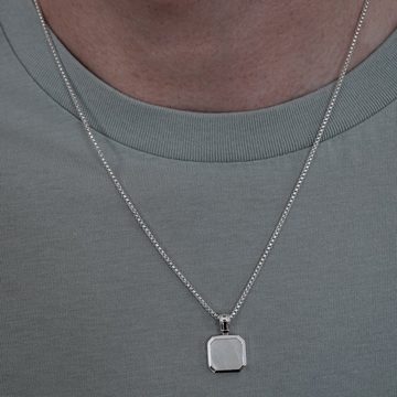 Sprezzi Fashion Kette mit Anhänger Herren Halskette Silber mit Perlen Stein Anhänger (inkl. Verpackung geliefert), robust, rhodiniert, verstellbare Länge