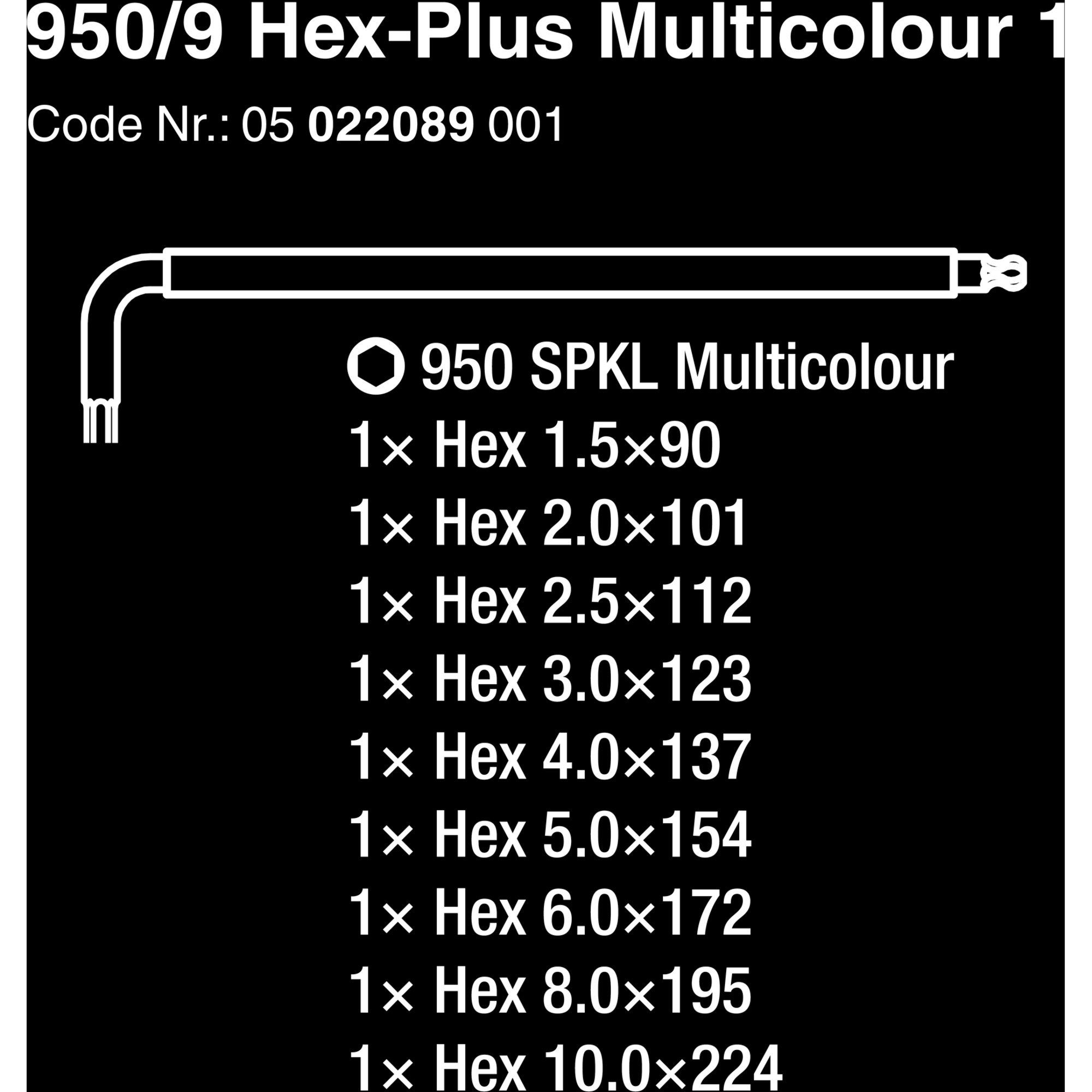 Schraubendreher 1 Hex-Plus Wera 950/9 Wera Multicolour