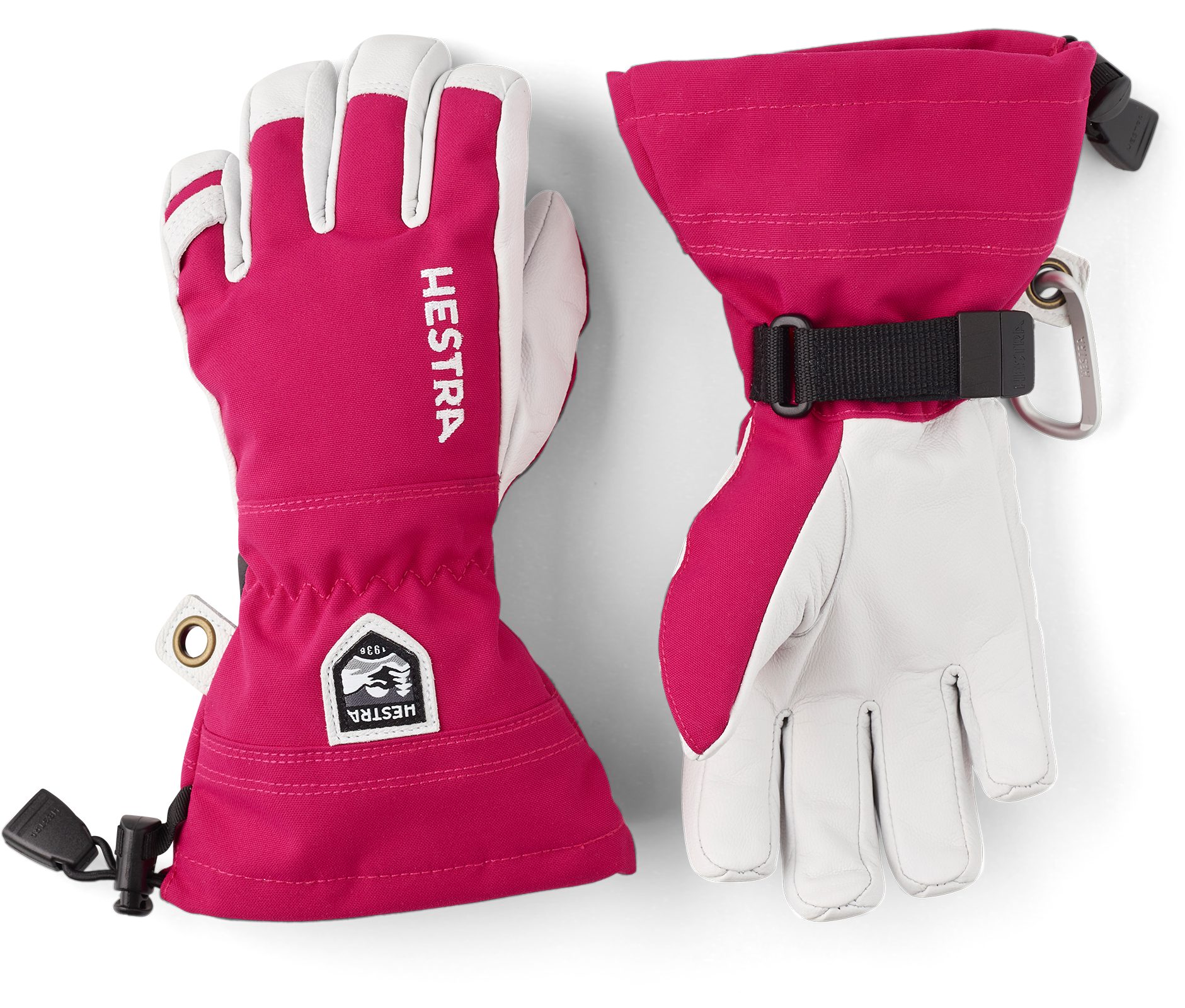 Hestra Skihandschuhe Army Leather Heli Ski Junior 5 Fing fuchsia