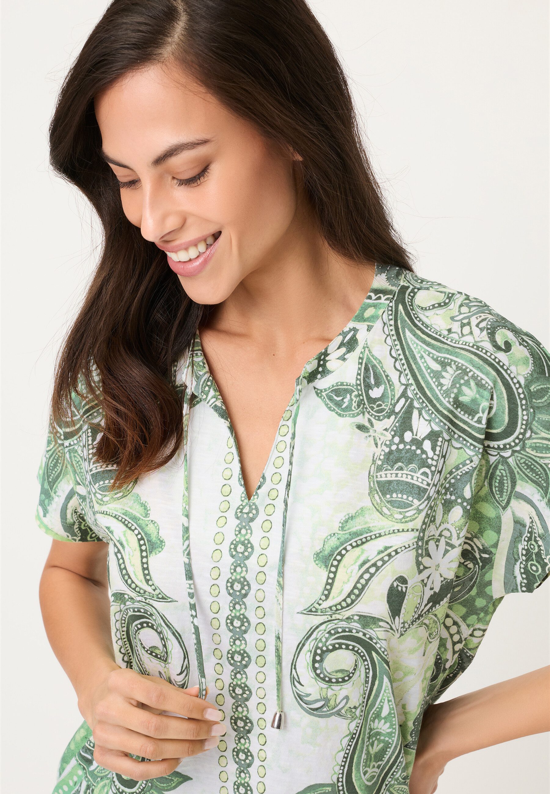 Olsen Tunikashirt mit Panneaux-Dessin und Tunika-Ausschnitt