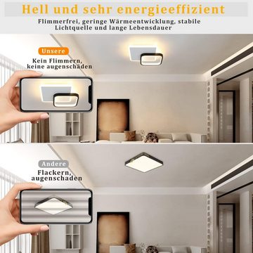 Nettlife LED Deckenleuchte Flur Schwarz Deckenlampe 3000K Modern Ø24.5cm Deckenbeleuchtung, LED fest integriert, Warmweiß, Schlafzimmer Wohnzimmer Esszimmer Küche