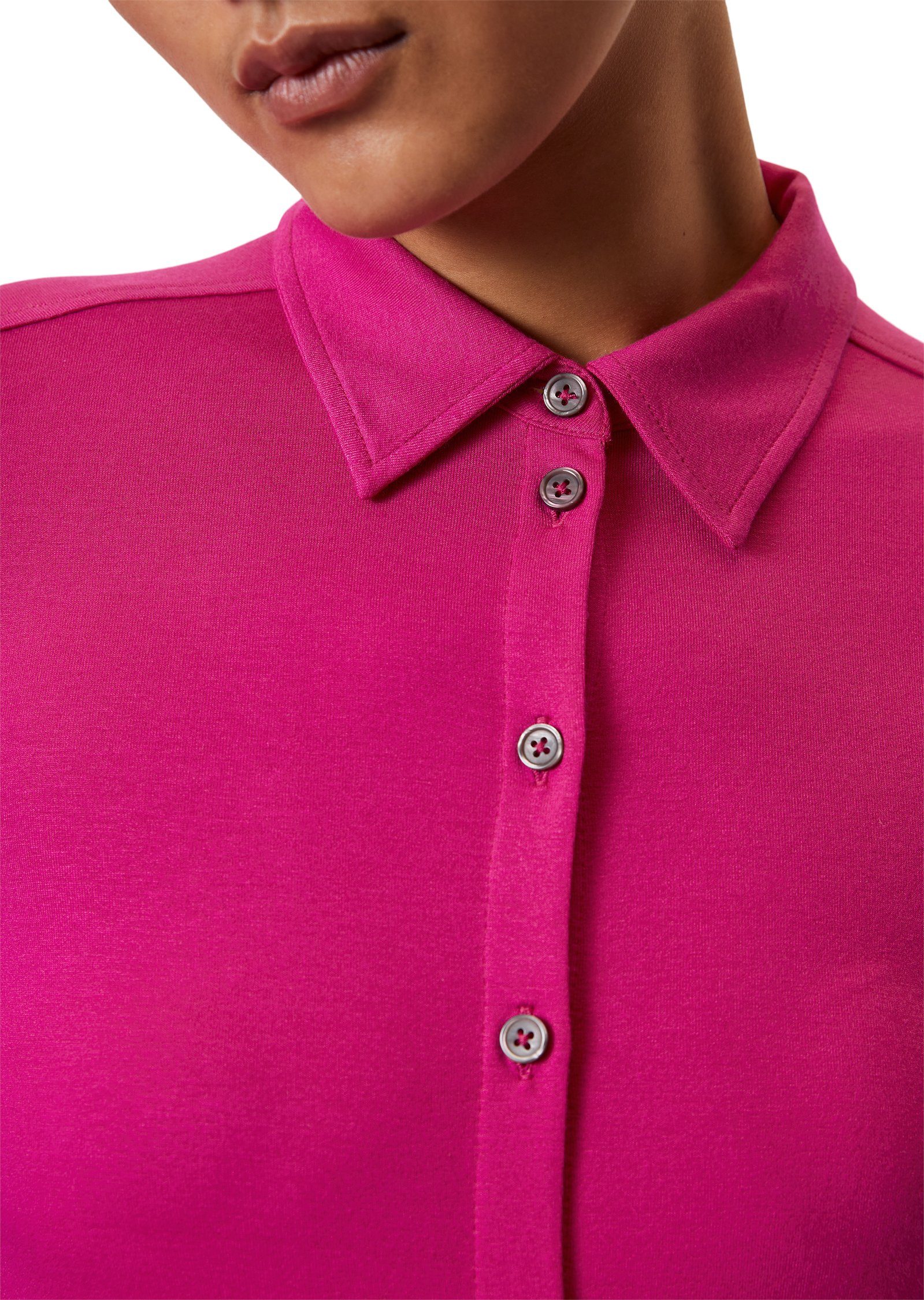 Schnitt Blusenshirt im hüftlangen O'Polo vibrant pink Marc
