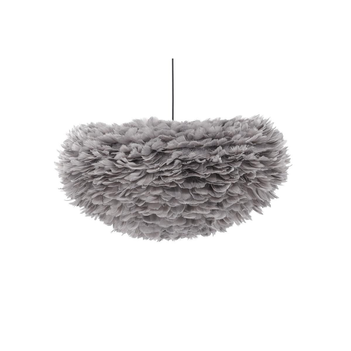 BOURGH Lampenschirm NICI Feder Lampe 75x75cm - Hängeleuchte / Pendelleuchte in grau, Lampenschirm aus Federn