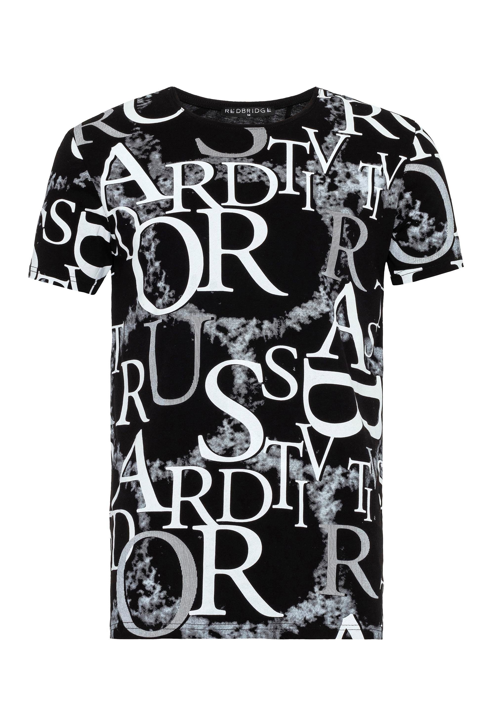 RedBridge T-Shirt Sterling Heights ausgefallenem mit schwarz-weiß Allover-Print