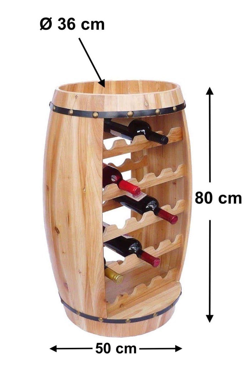 DanDiBo Weinregal Holz Weinfass 80 cm Flaschenregal Natur Bar günstig online kaufen