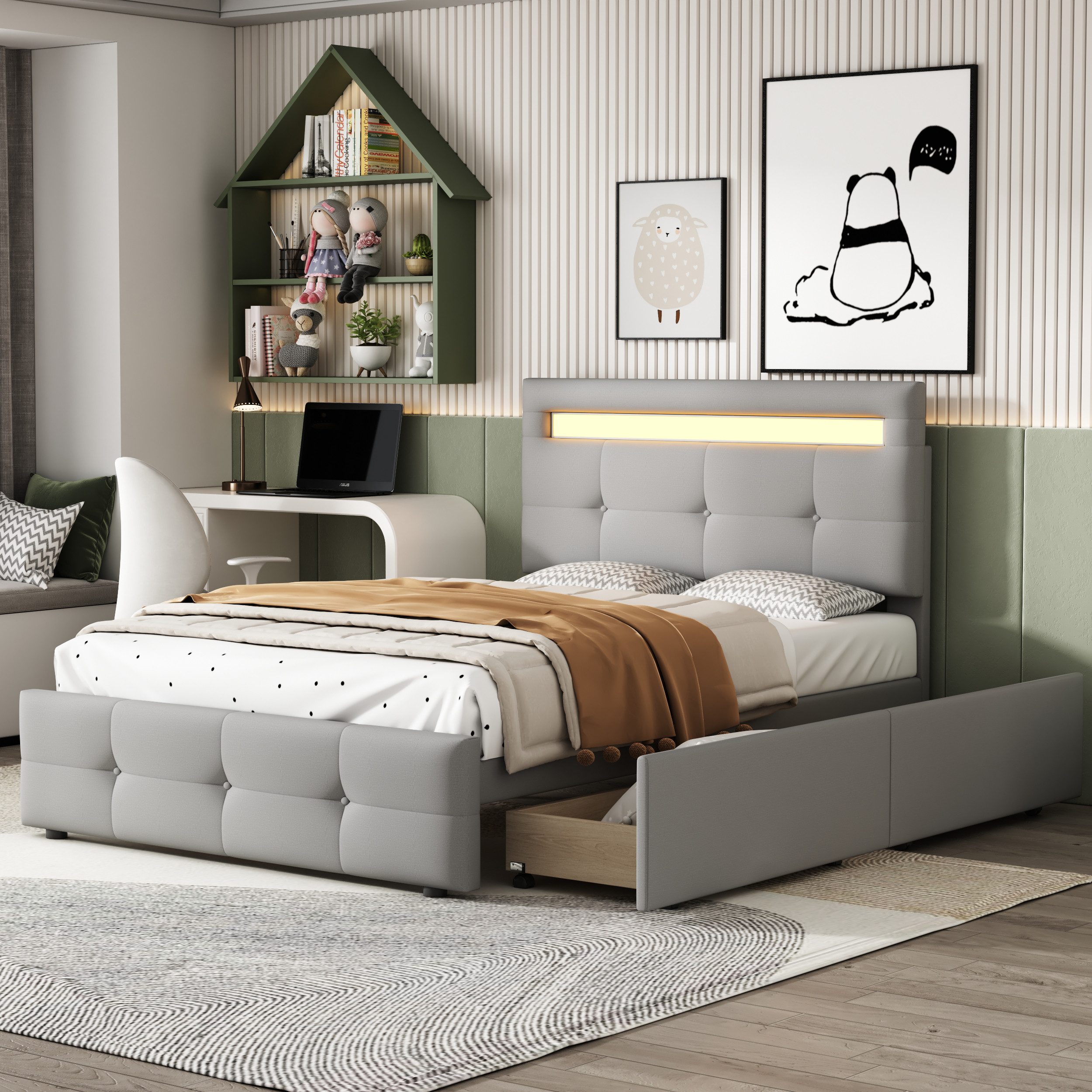 Ulife Polsterbett Einzelbett Kinderbett Jugendbett mit günstig online kaufen