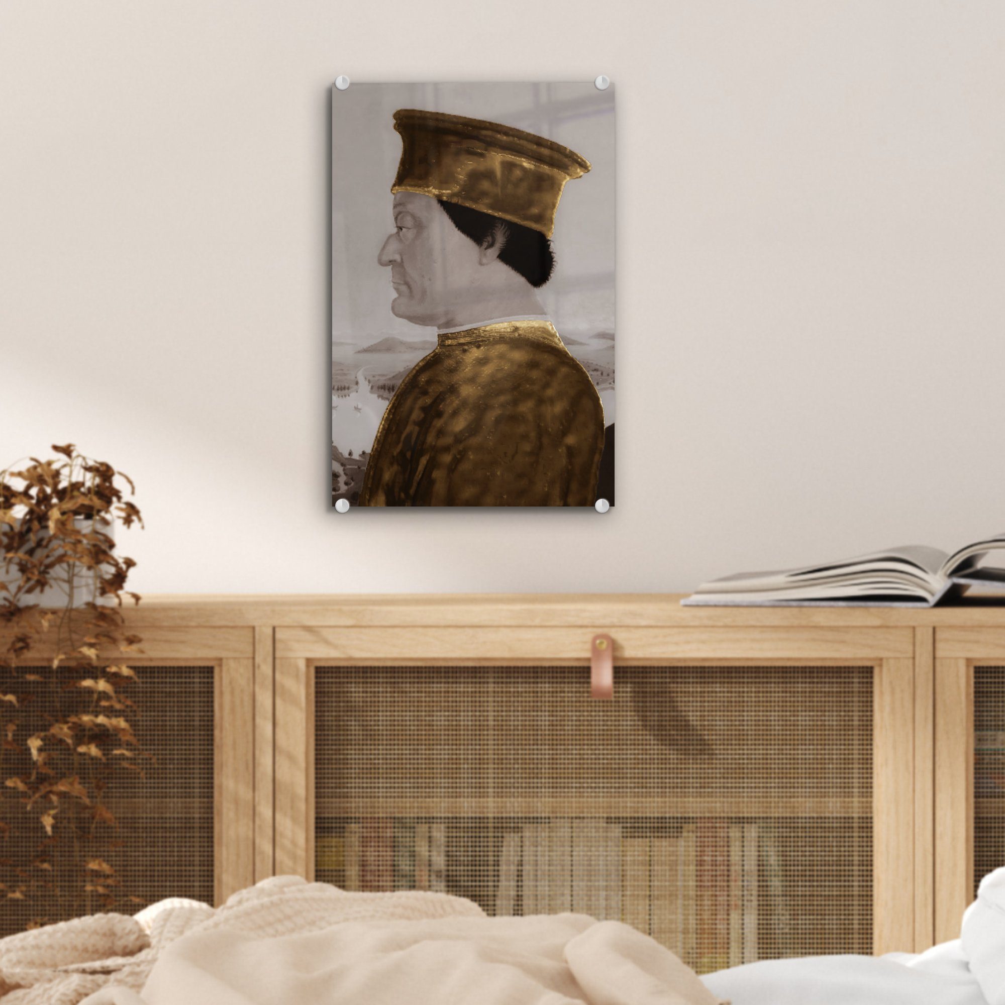 Wandbild Federico - Piero Gold, - Foto St), auf - Acrylglasbild Glas Francesca - Wanddekoration della Montefeltro Glas da Glasbilder auf - MuchoWow (1 Bilder