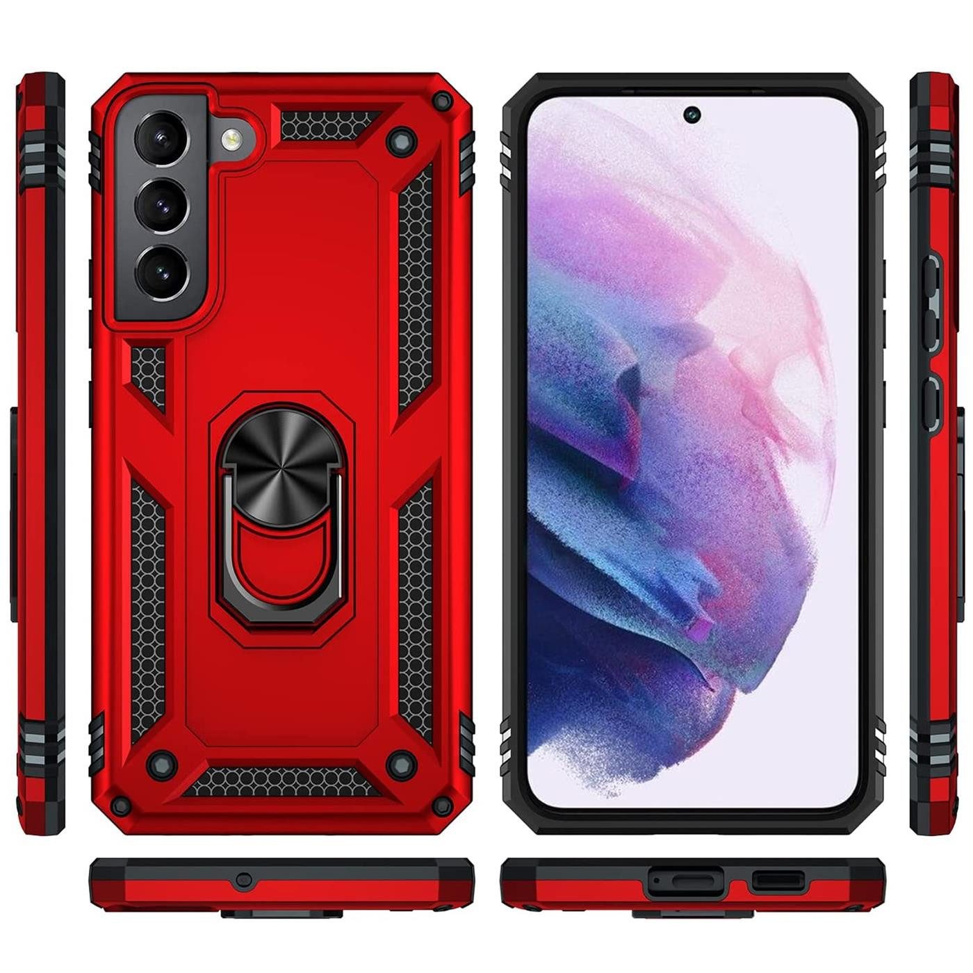 CoolGadget Handyhülle Armor Shield Case für Samsung Galaxy S22 6,1 Zoll, Outdoor Cover mit Magnet Ringhalterung Handy Hülle für Samsung S22