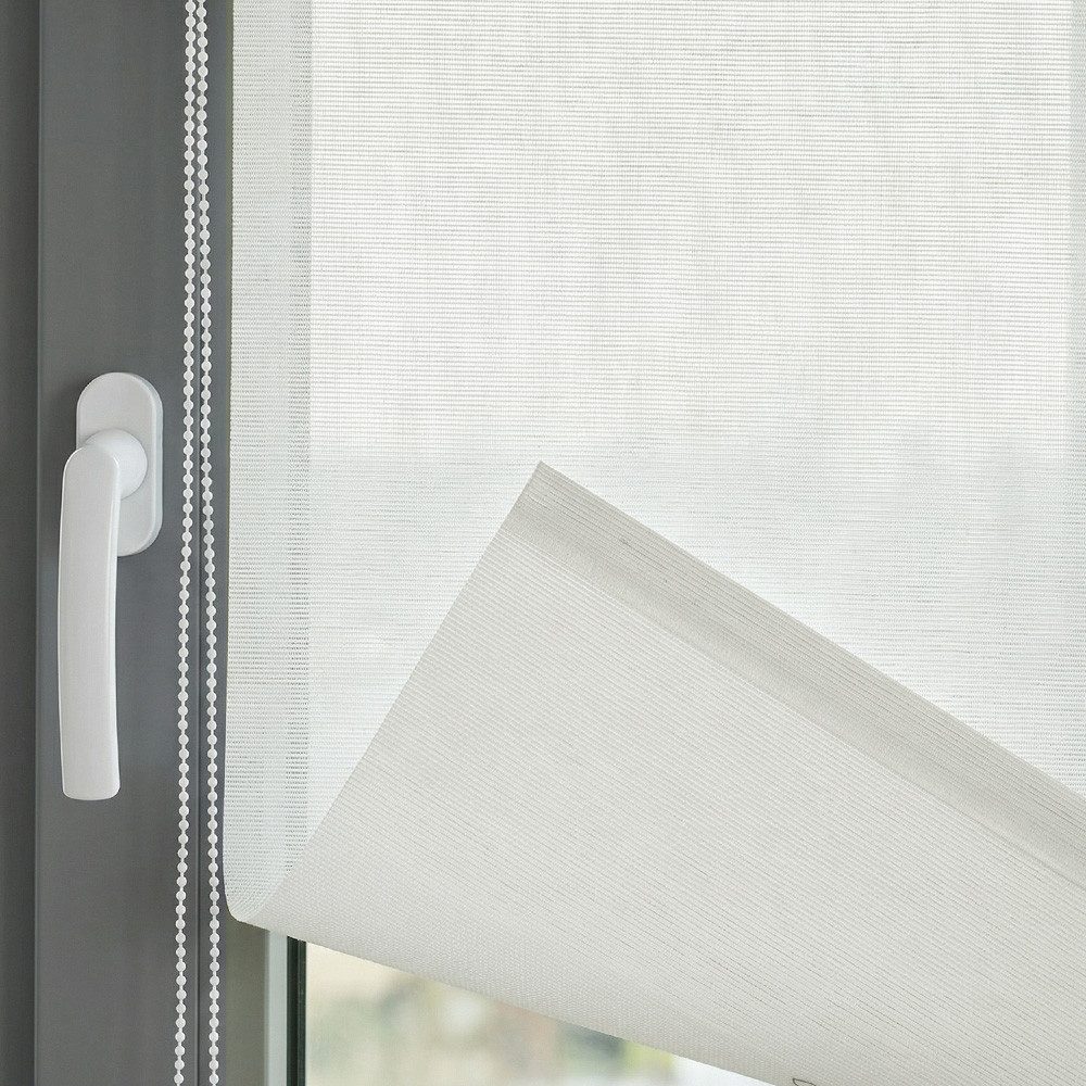 Seitenzugrollo Uni Klemmrollo Lichtschutz mit Bohren/ohne Bohren Klemmfix Rollo, Sekey, Klemmfix, in Leinenoptik, lichtdurchlässig, aus Papier-Polyester-Stoff – Bild 5 von 5