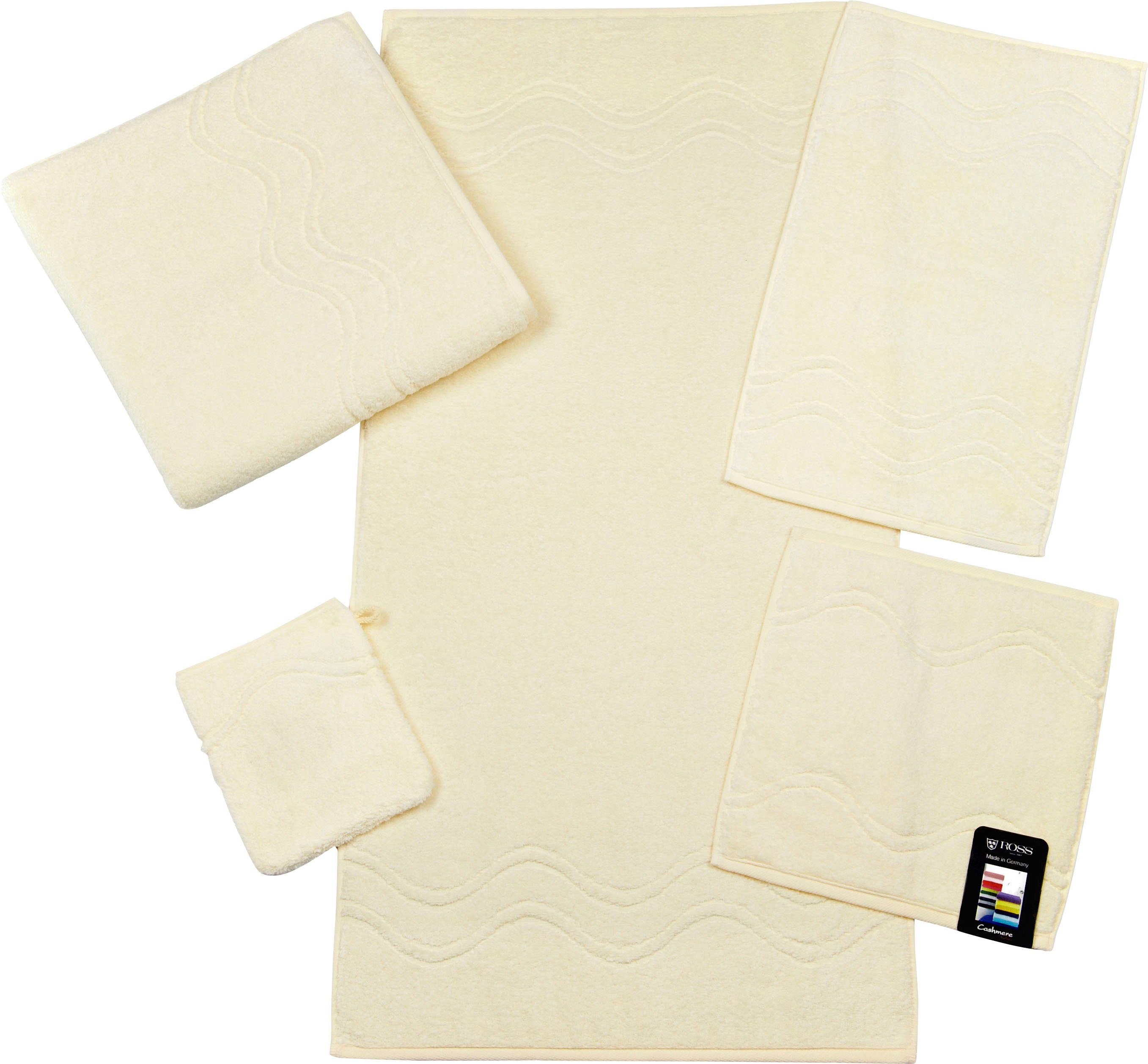 ROSS Duschtuch Cashmere feeling, Frottier (1-St), 100% Baumwolle, mit Wellen-Bordüre, große Farbauswahl