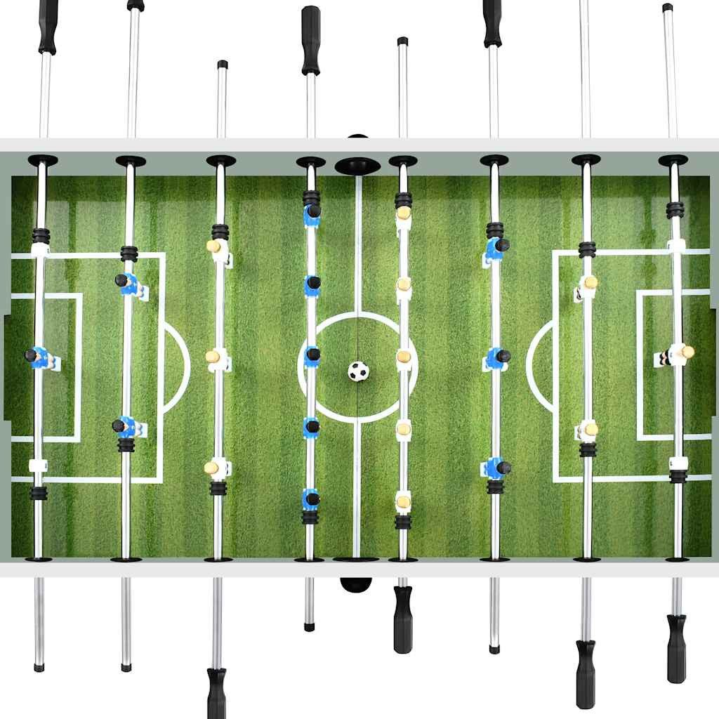 furnicato Tischfußballspiel Kickertisch 140 x 74,5 x 87,5 cm in Weiß für spannende Spiele, Fußballspieltisch mit höhenverstellbaren Füßen und Anti-Rutsch-Griffen