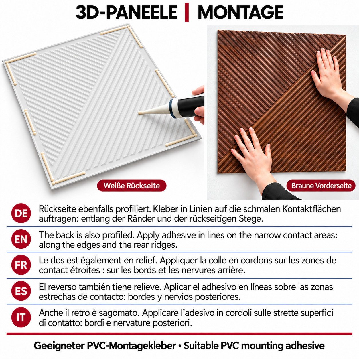 IKHEMalarka 3D Wandpaneel 3D Paneele PVC Kunststoffpaneele, BxL: 50,00x50,00 cm, 0,25 qm, (1 Stück, 3D Wandpaneele Deckenpaneele) hochwertige & harte PVC 3D Pla – Bild 3 von 5