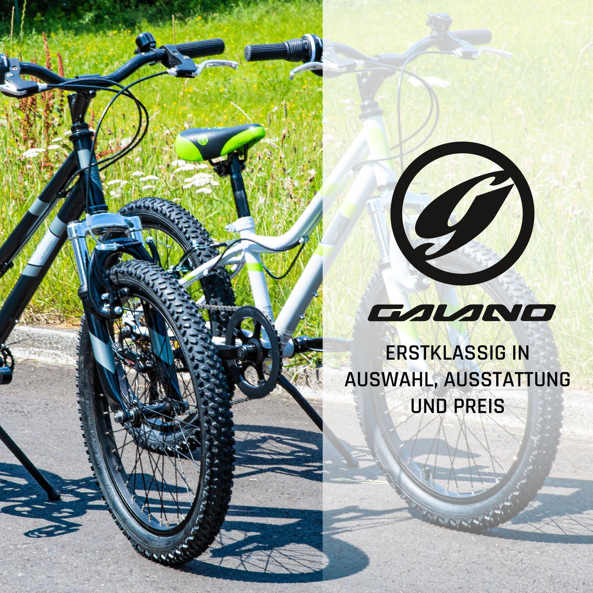 Galano Mountainbike GA20, 7 cm Gang, 5 Kinderfahrrad 20 - Fahrrad Jungen grau/blau ab 120 Zoll Jahre Mädchen 135 Kettenschaltung