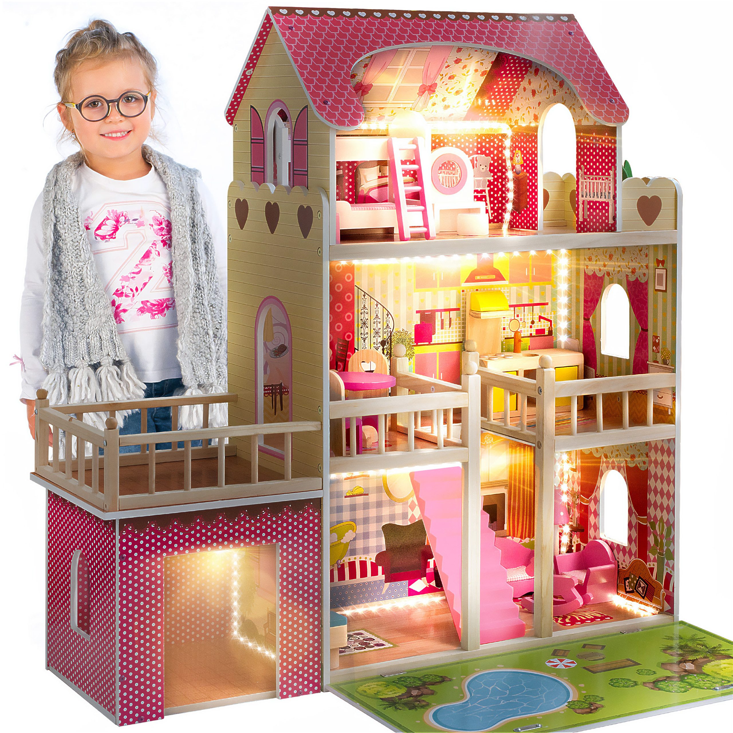 Kinderplay Dolls & Strollers Puppenhaus Puppenhaus günstig online kaufen