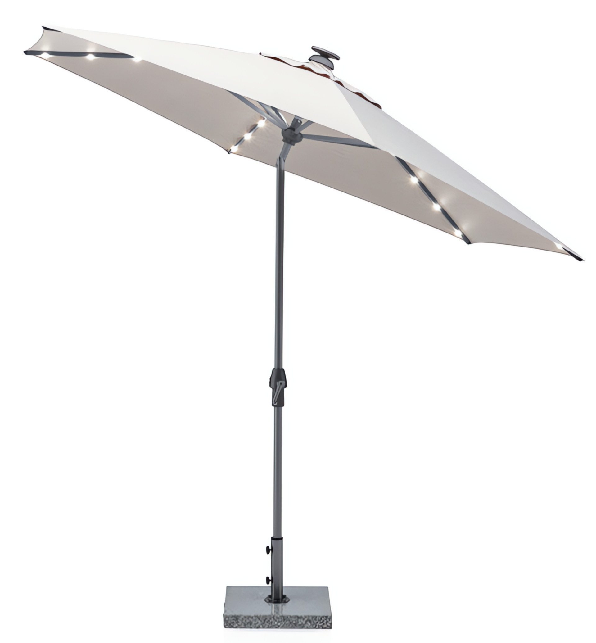 KETTLER Sonnenschirm EASY ALLROUND LED Kurbelschirm Ø300cm anthrazit/ hellgrau meliert