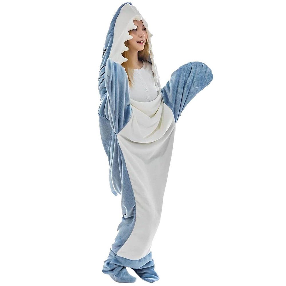 Wohndecke Hai-Decke Hoodie, Superweicher Sofa Kuscheldecke Hai Decke Schlaf günstig online kaufen