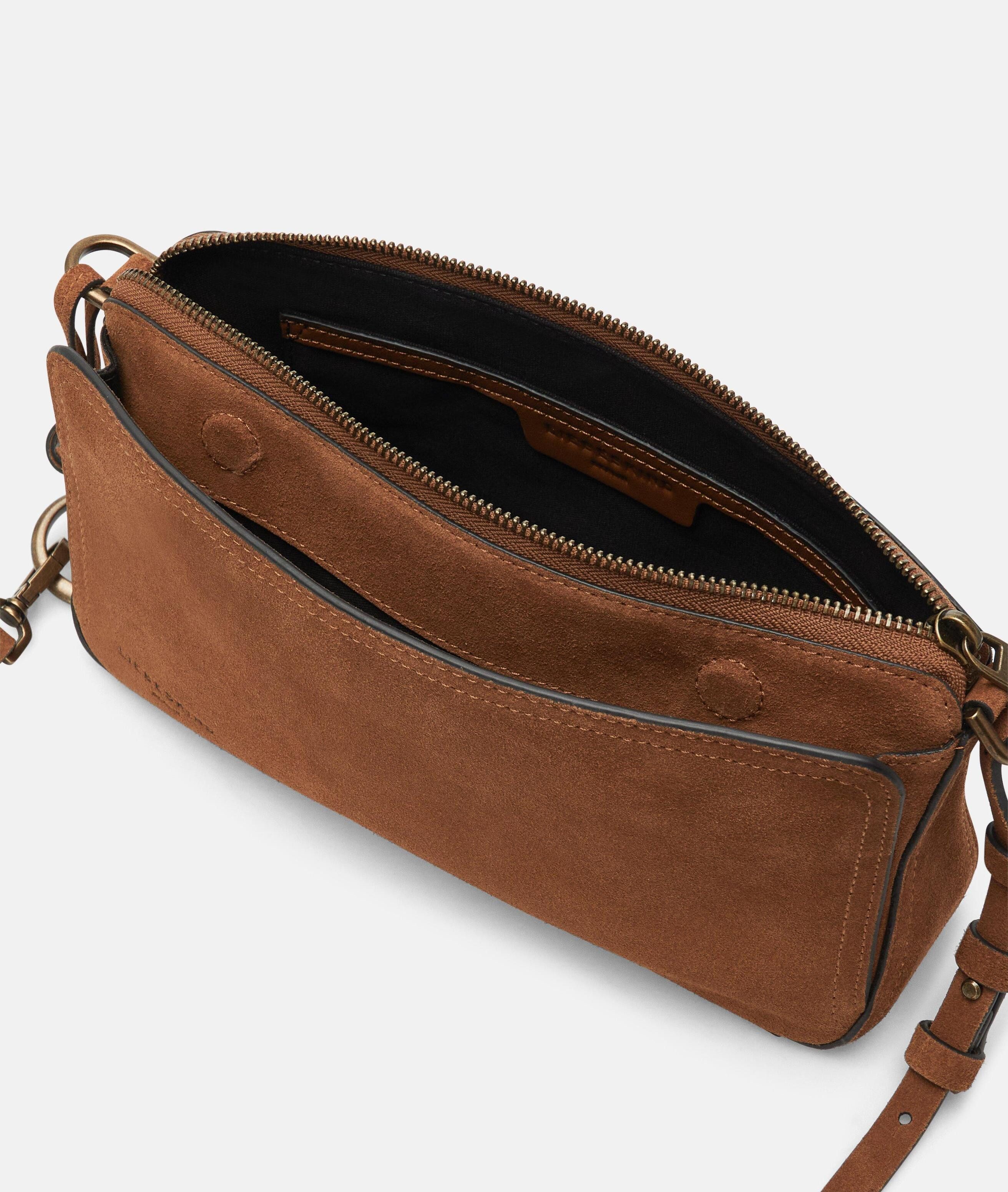 Liebeskind Berlin Umhängetasche Clarice II Crossbody M, Geräumige Umhängetasche aus Veloursleder