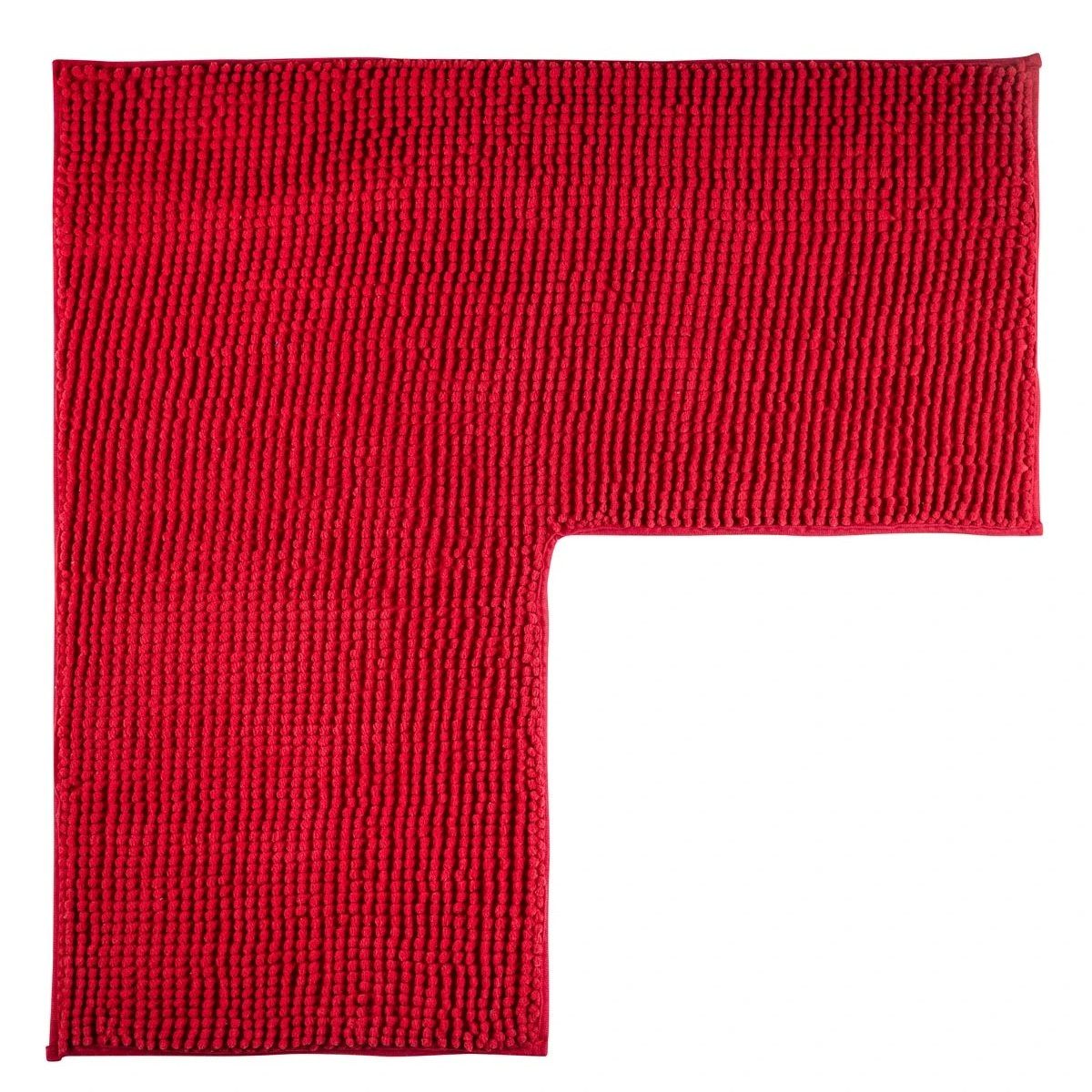 genialo Badematte Duschvorleger Eckdusche L Form rutschfest 80 × 80 cm rot, L Form