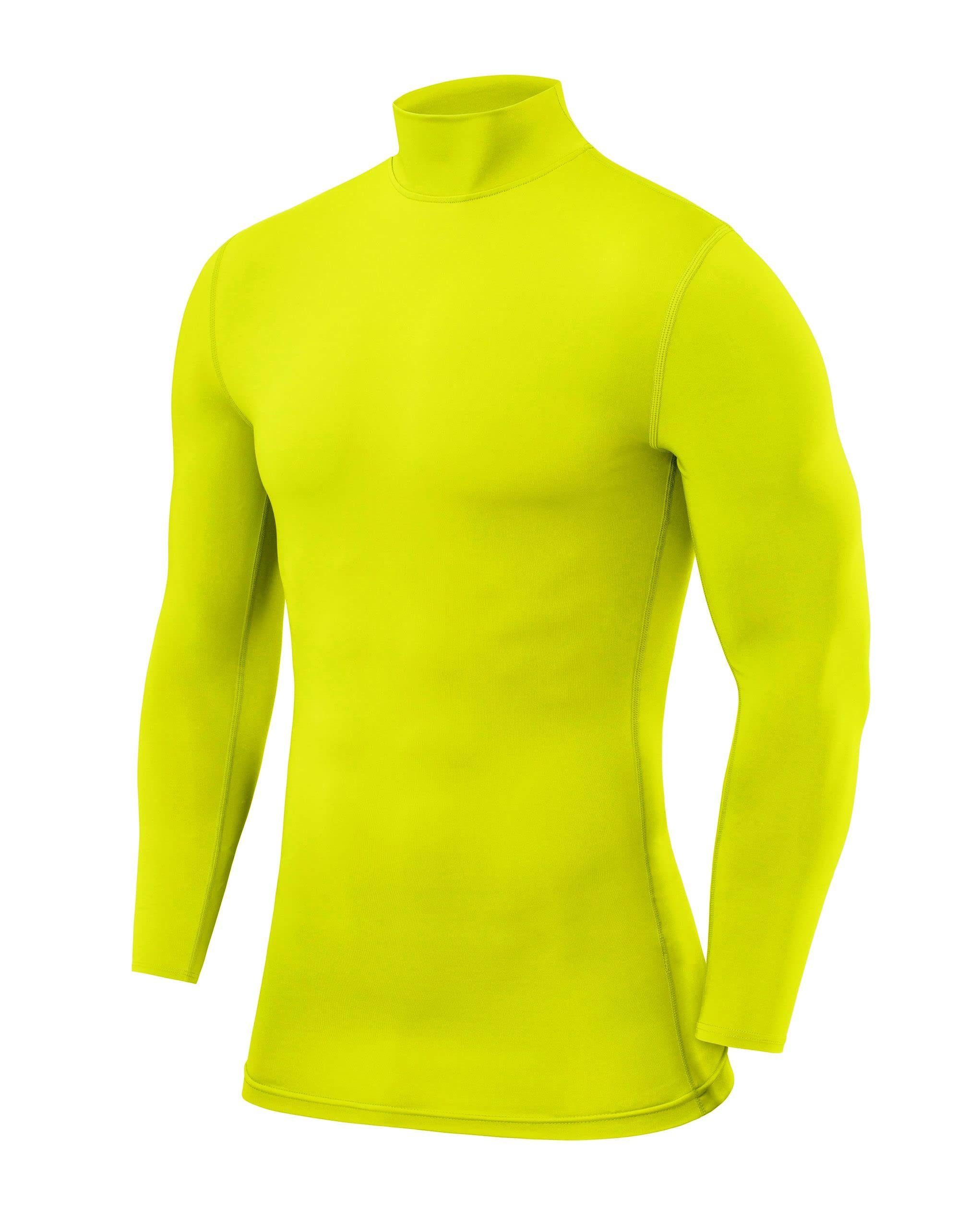 POWERLAYER Langarmshirt PowerLayer XXL Licht Kompressionsshirt Grün, Langarm - Herren