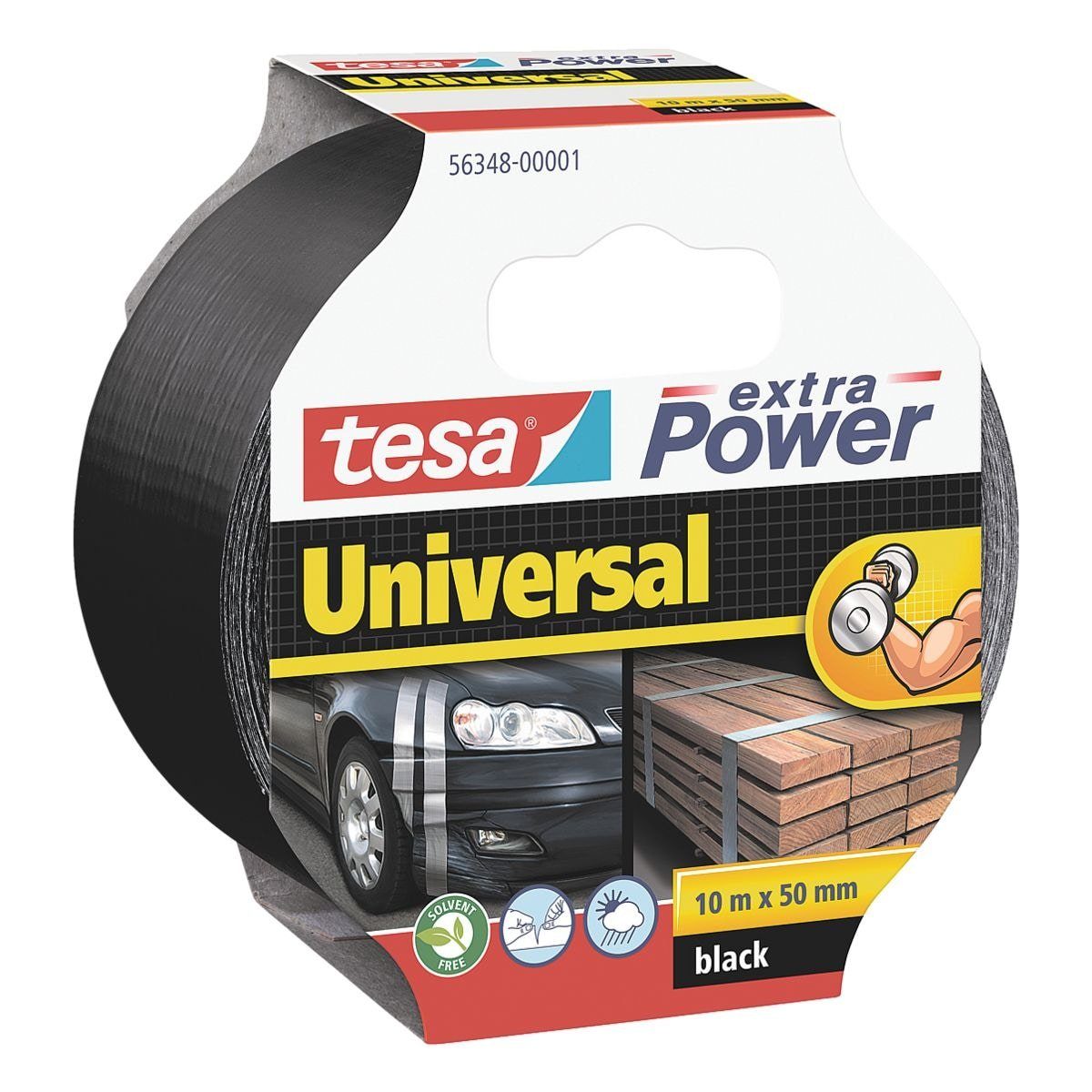 tesa Klebeband extra Power® Universal (1-St) zum Verpacken, Reparieren oder Abdichten schwarz
