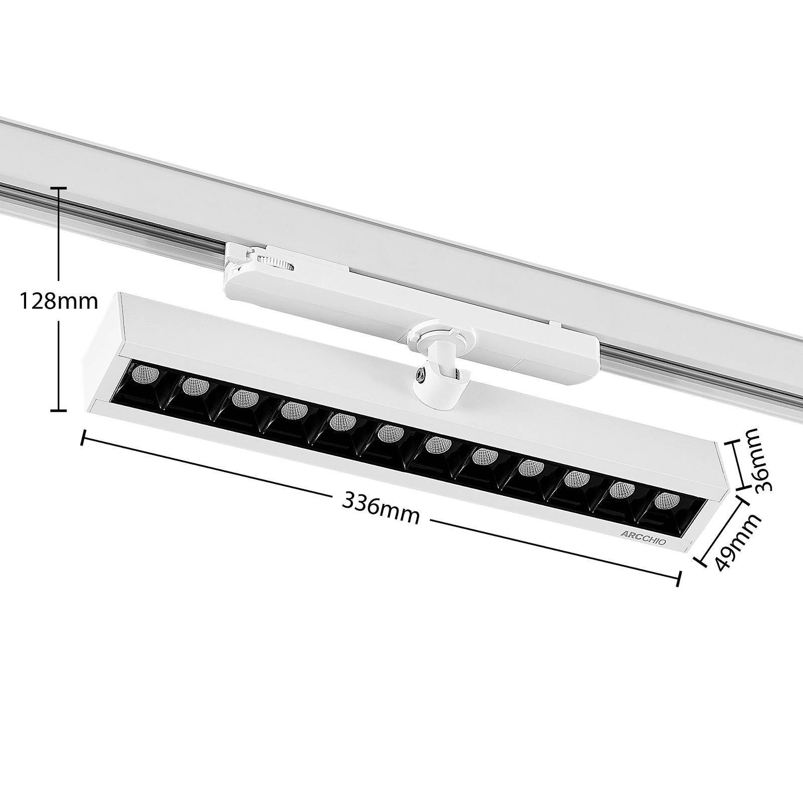 Arcchio Schienensystem-Leuchten Millay, Aluminium, inkl. 33.6 9010), Kunststoff, weiß cm, 1 flammig, Modern, (RAL