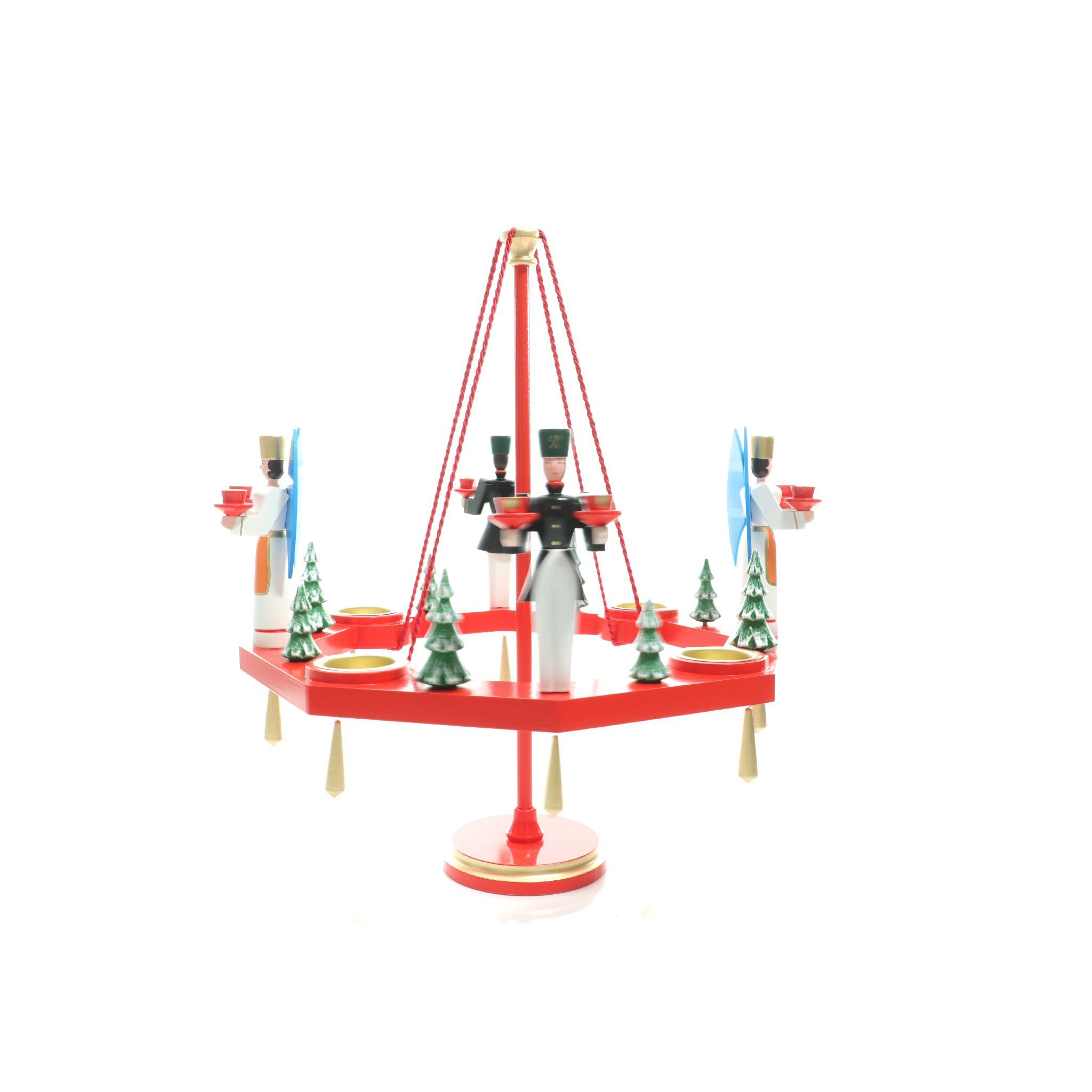 Adventsleuchter Kerzenhalter Tischkranz rot Engel und Bergmann BxT = 38x38cm NEU