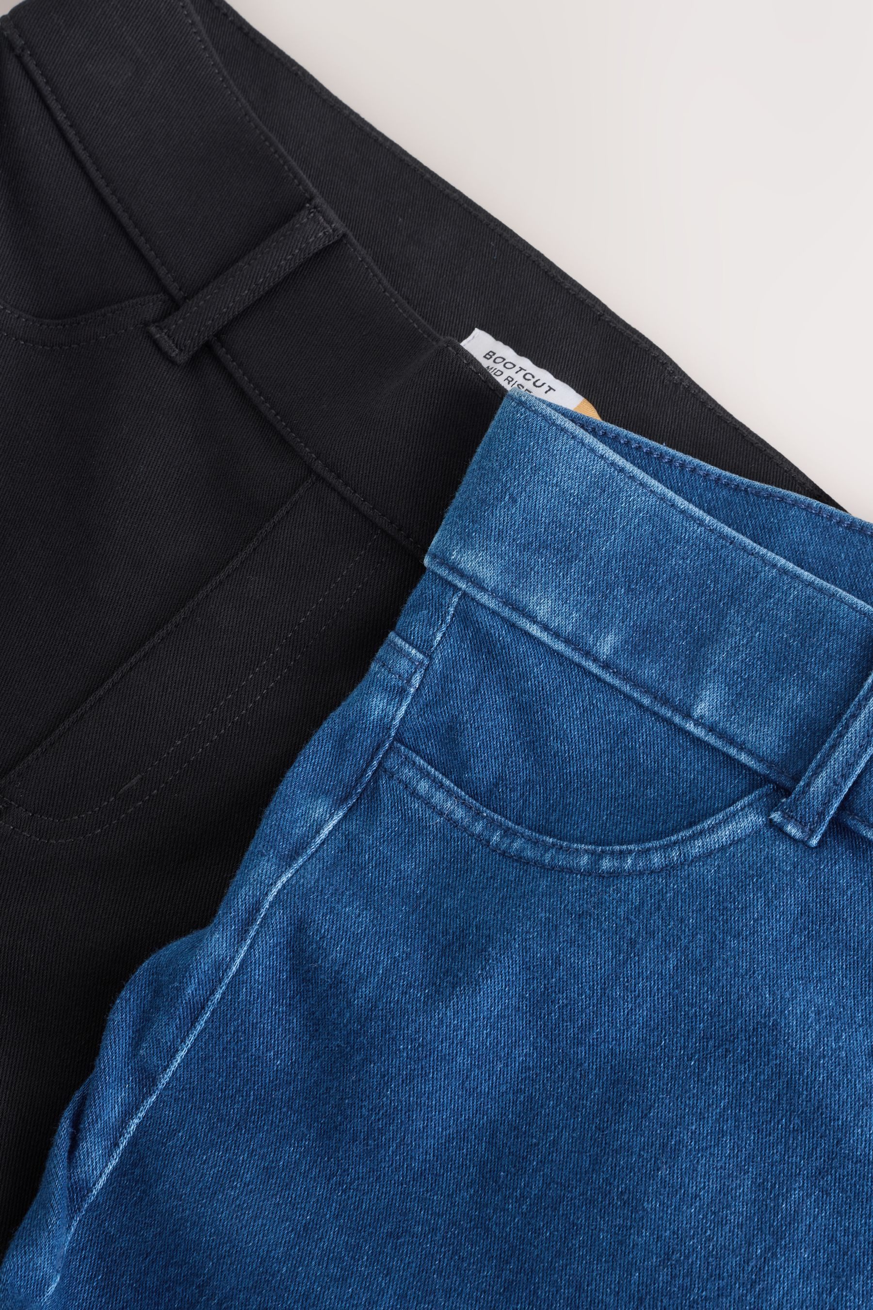 Next Jeansleggings Lange Bootcut-Leggings aus Jersey-Denim, 2er-Pack (2-tlg)
