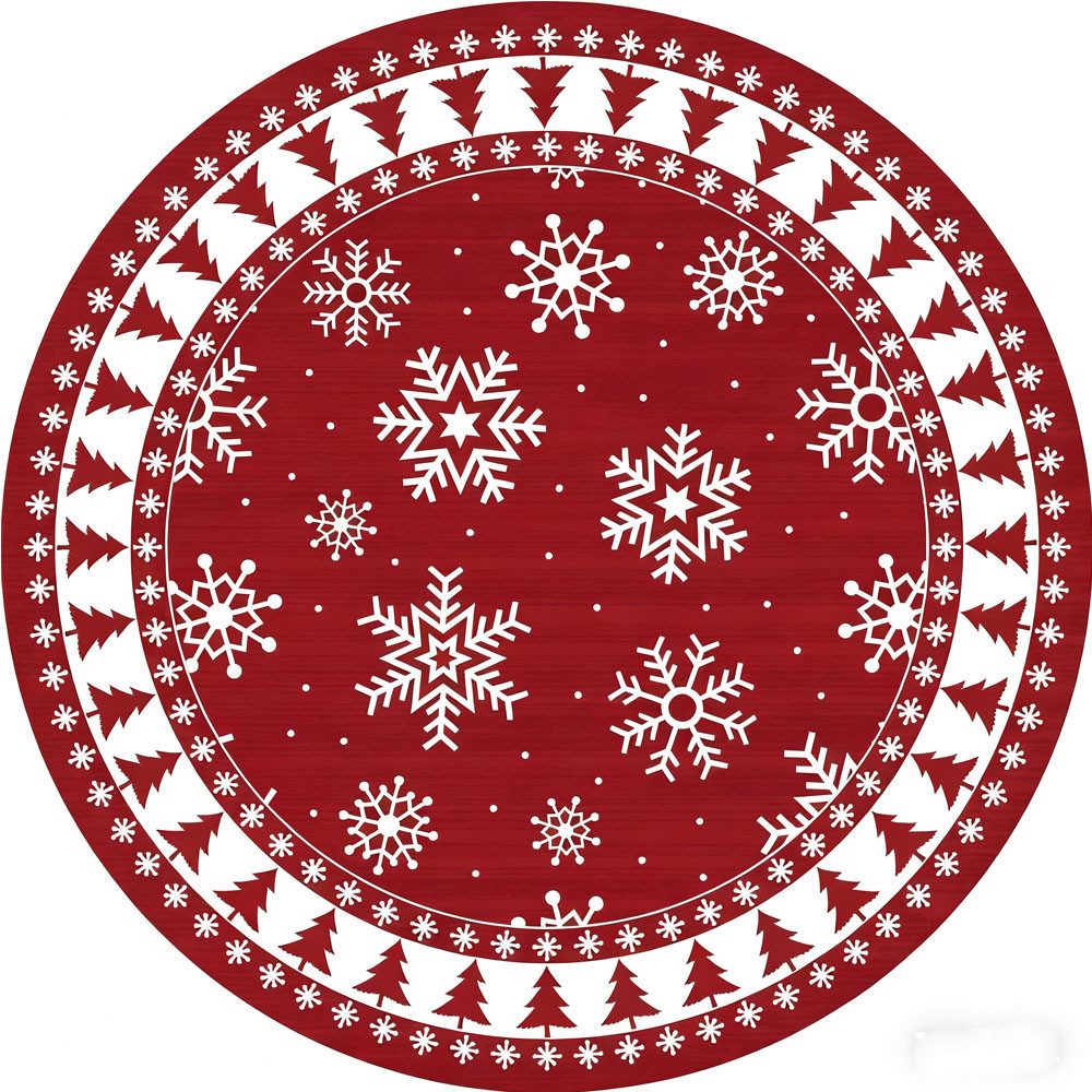 GarveeMore Teppich Waschbarer Weihnachtsbereich Teppich Schneeflocke Weihna günstig online kaufen
