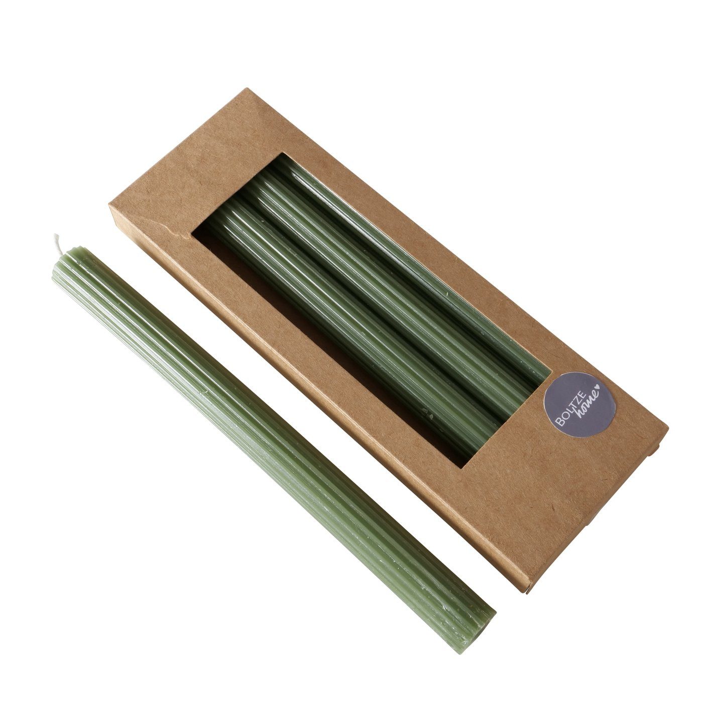 BOLTZE Tafelkerze Stabkerze Classic, 4-teilig, 25 cm hoch, Grün (1-tlg) günstig online kaufen