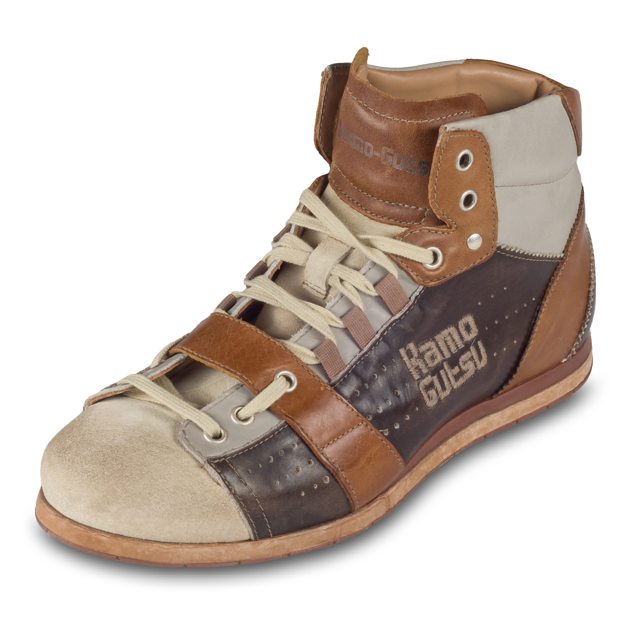 Kamo-Gutsu Leder Sneaker Stiefel, braun/beige (TIFO-105 panna pietra naturale) Sneaker Handgefertigt in Italien