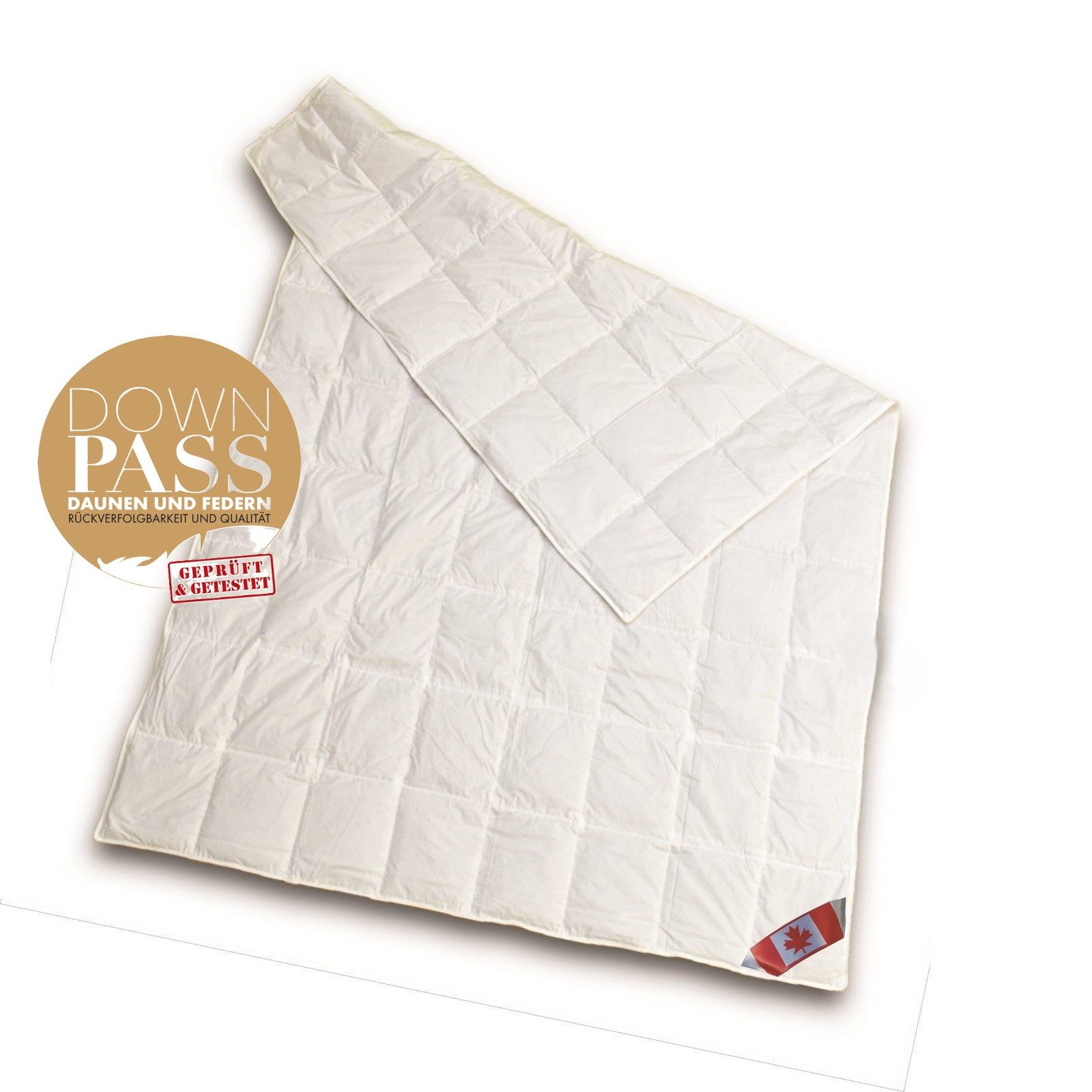 Canada Sommerbettdecke Canada Dreams Luxus Sommerdecke Daunendecke, Füllung: 90% Daunen, 10% Kleinstfedern, Bezug: 100% Baumwolle, Qualität Klasse 1, deutscher Hersteller