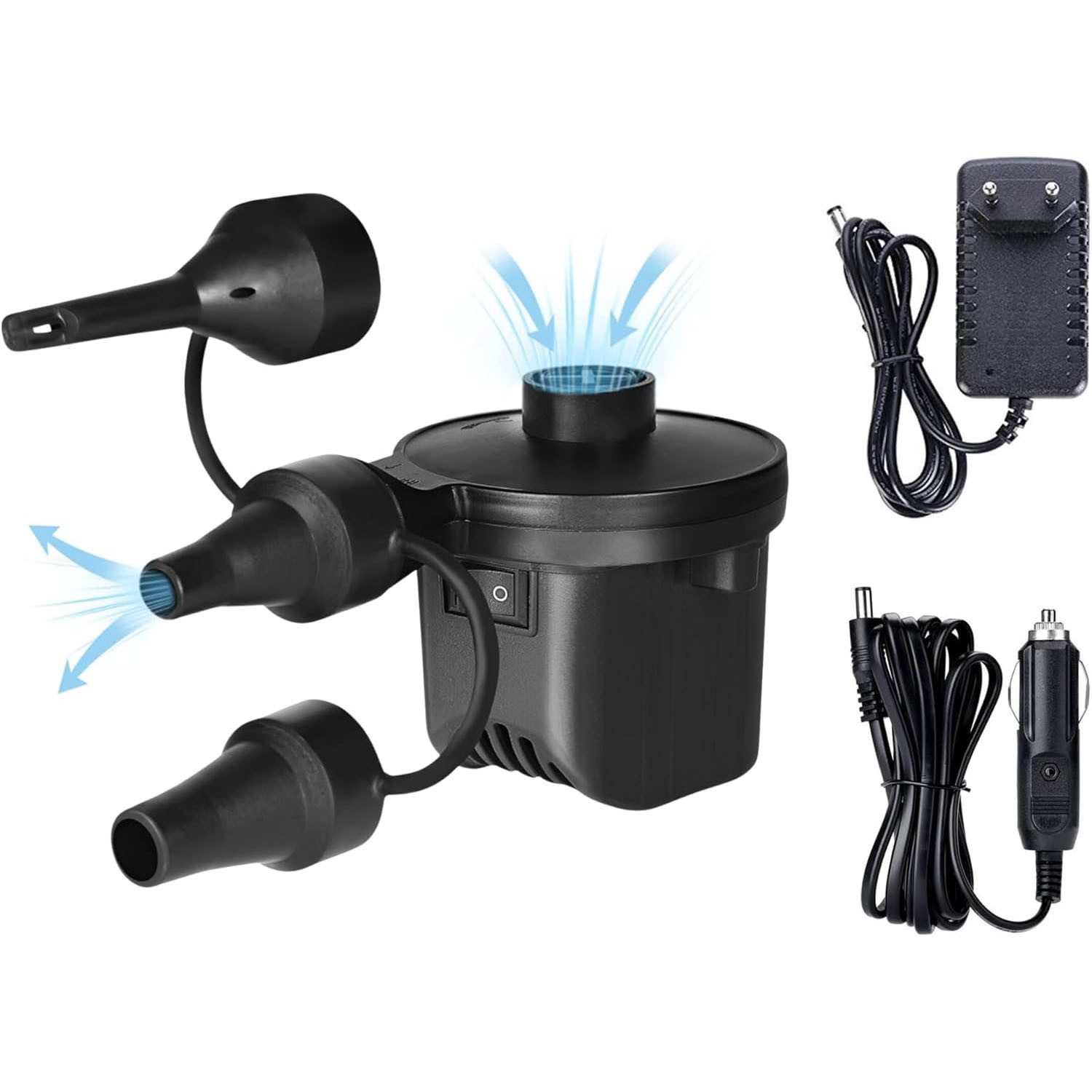 Luftpumpe Elektrische Luftpumpe, 60W, 3 Düsen & Netzteil