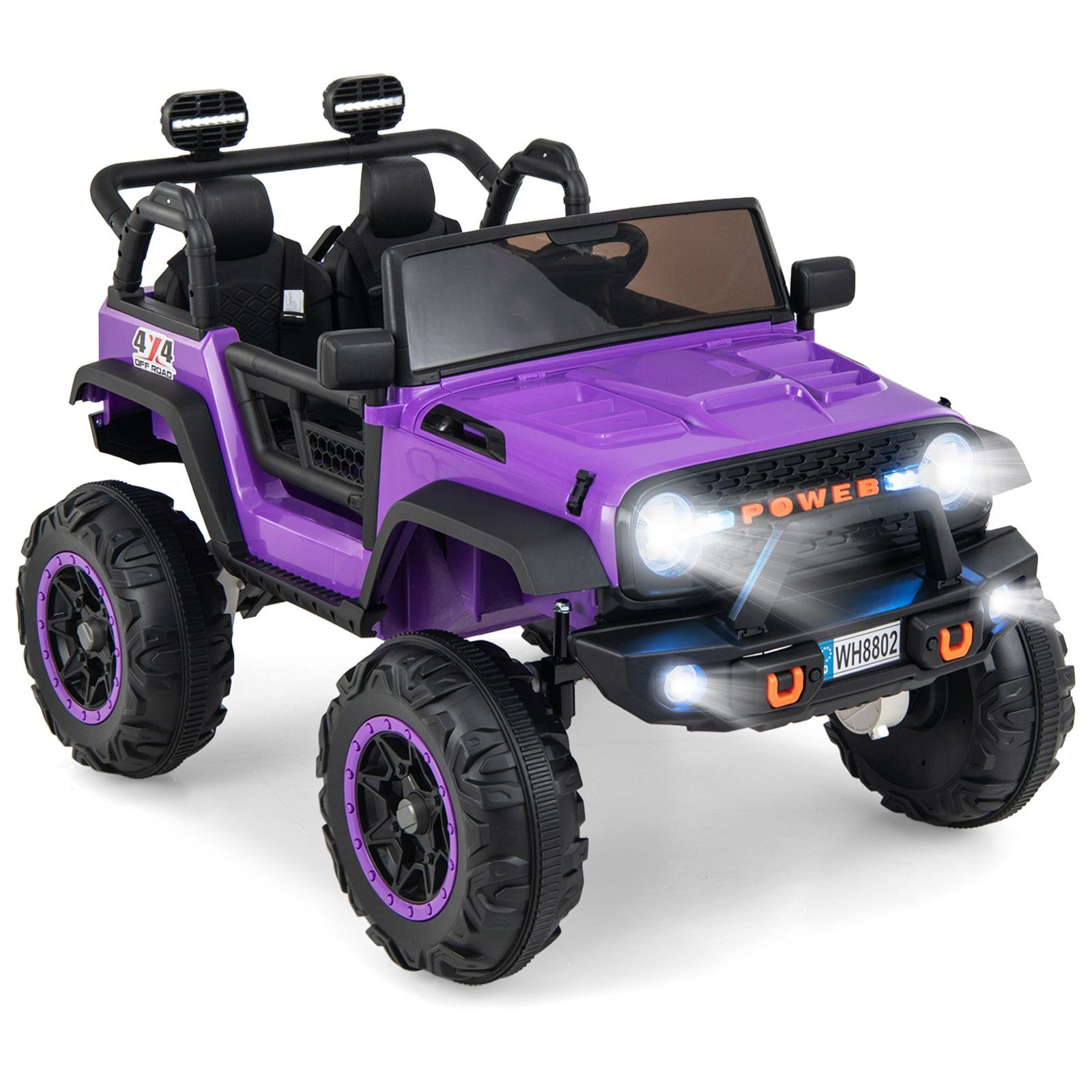COSTWAY 24 V Elektrische Kinderauto, 2-zits, Met 2,4 G Afstandsbediening Met Muziek, Claxon En Ledverlichting, Voor Kinderen Vanaf 3 Jaar (groen) 15706695481