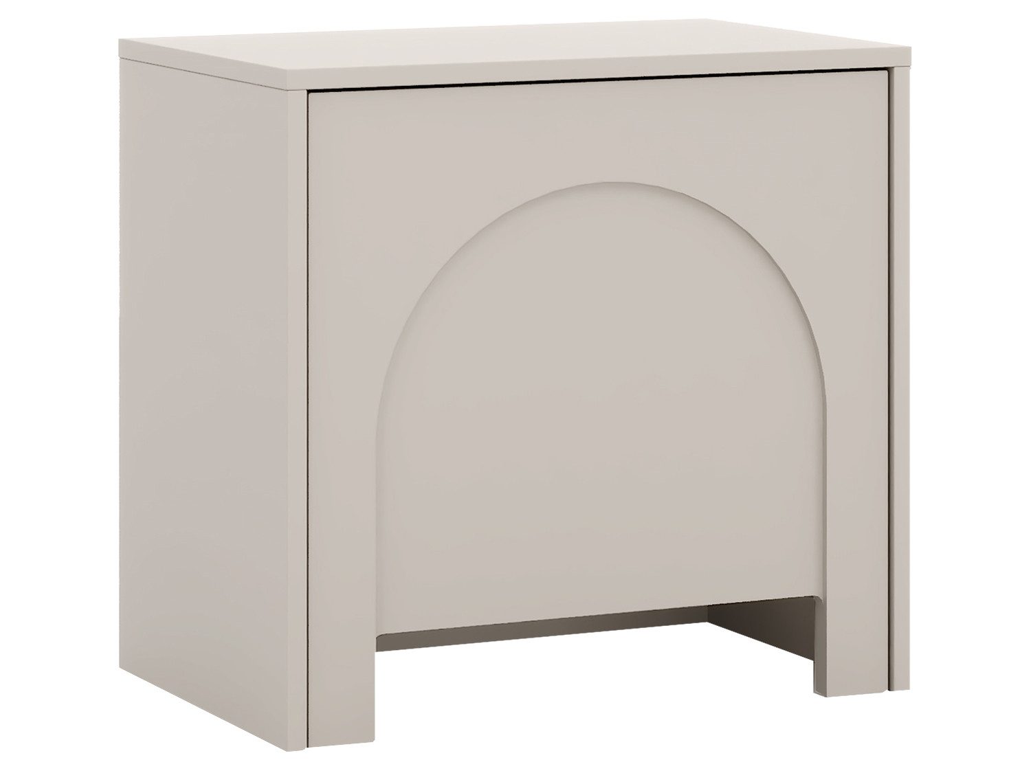 Beautysofa Nachttisch AMARO mit gefräster Bogenfront und Push-to-Open (Grifflose, moderner Nachtischschrank in trendiger Kaschmirfarbe), Breite: 53,5 cm