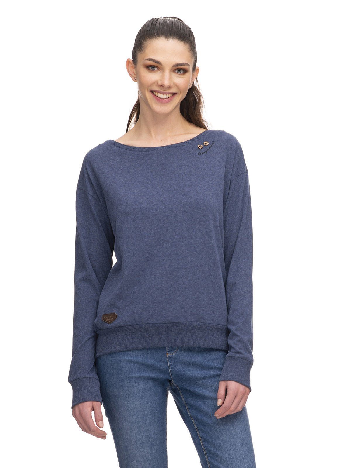 W Sweater Damen Ragwear Ragwear Nerea Fleecepullover Blue Indigo