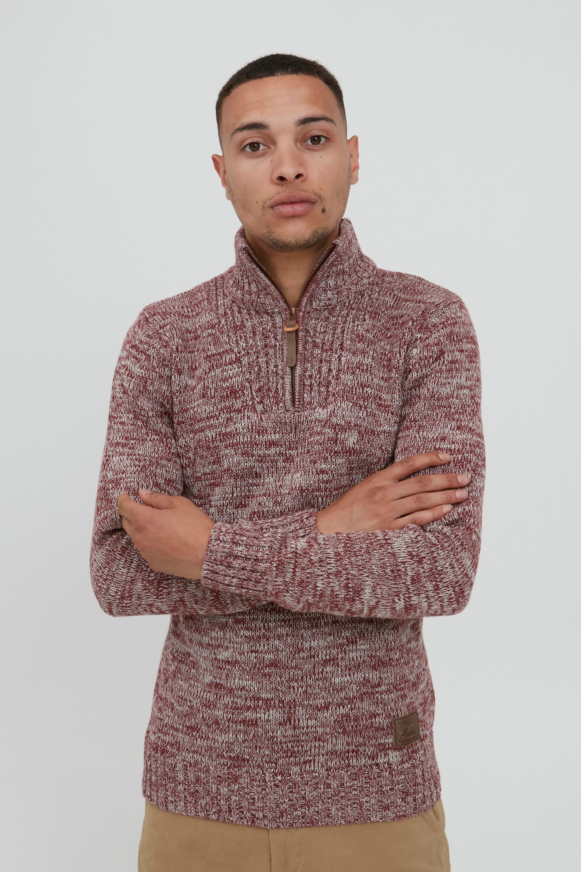 !Solid Troyer SDPhilostrate Strickpulli in Melange-Optik
