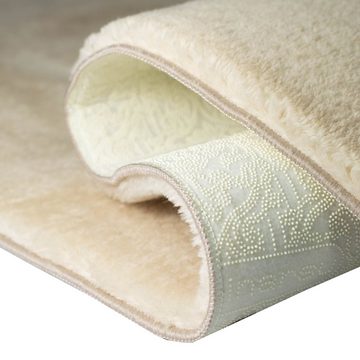 Teppich Teppich Shaggy Flokati in beige, TeppichHome24, rechteckig, Höhe: 18 mm