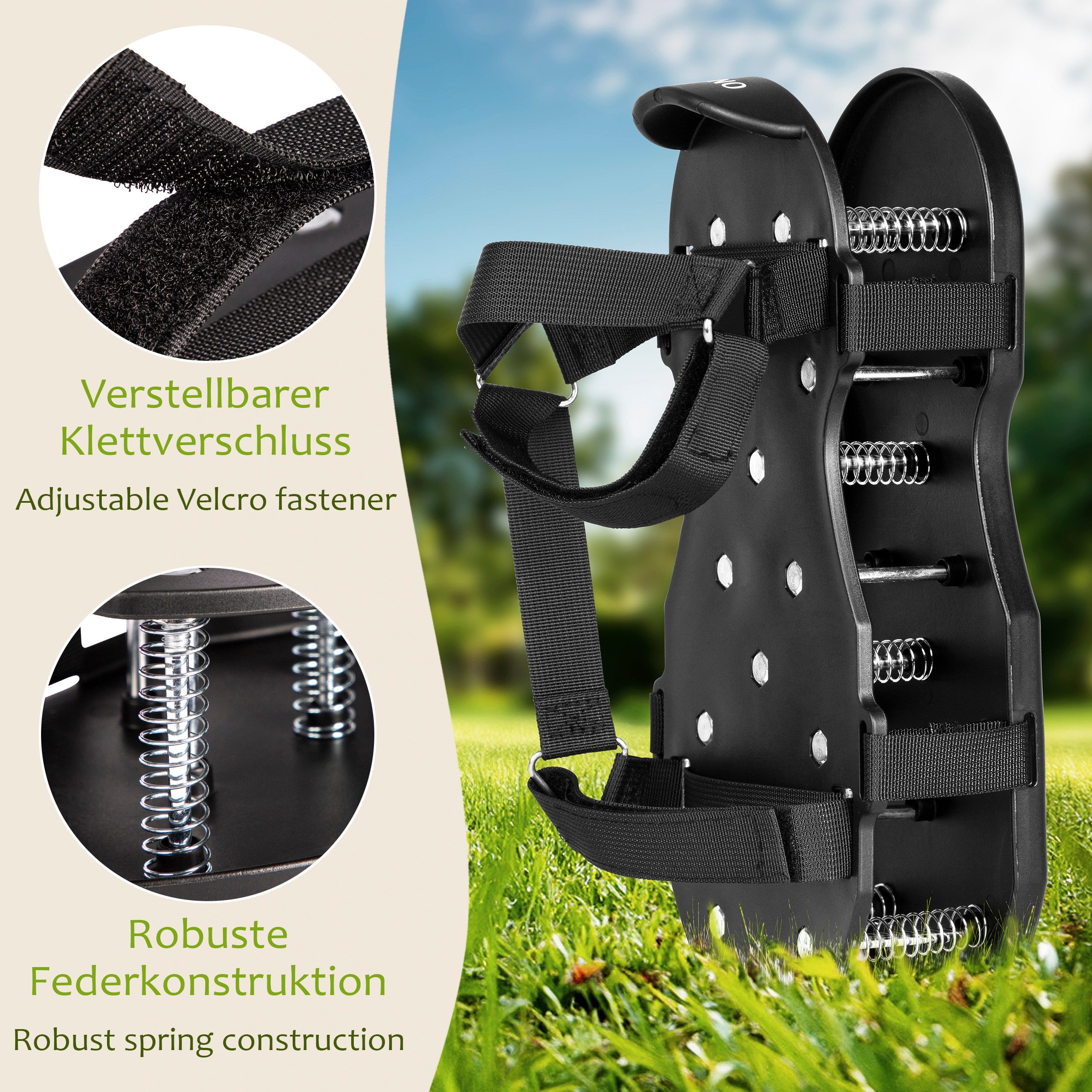 ONVAYA Vertikutierer Rasenlüfter-Schuhe ǀ Doppelsohle mit Federn ǀ Nagelschuhe, (1-tlg) – Bild 5 von 5