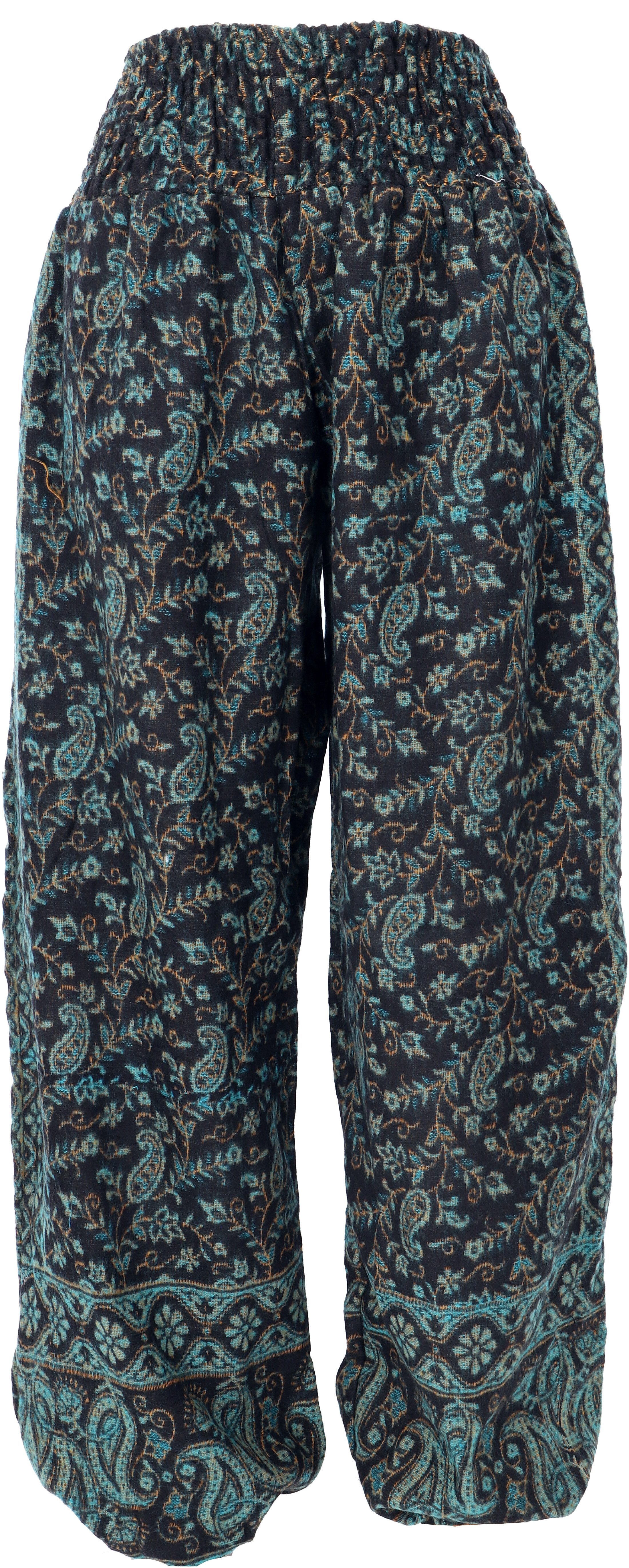 Guru-Shop Relaxhose Flauschige Boho Pluderhose, Wohlfühlhose -.. Ethno Style