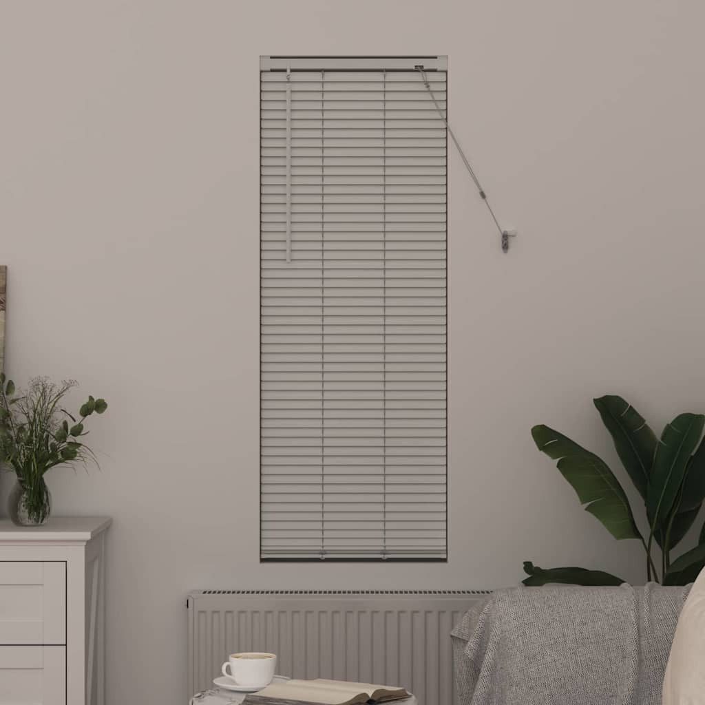 Rollo Fensterjalousie mit Vorhängen Weiß Aluminium, günstig online kaufen