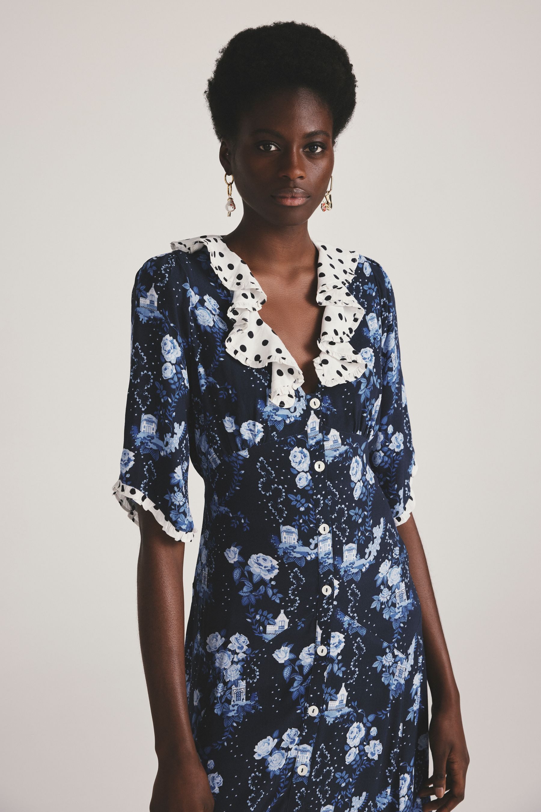 Cath Kidston Druckkleid Cath Kidston® durchgeknöpftes Kleid (1-tlg)