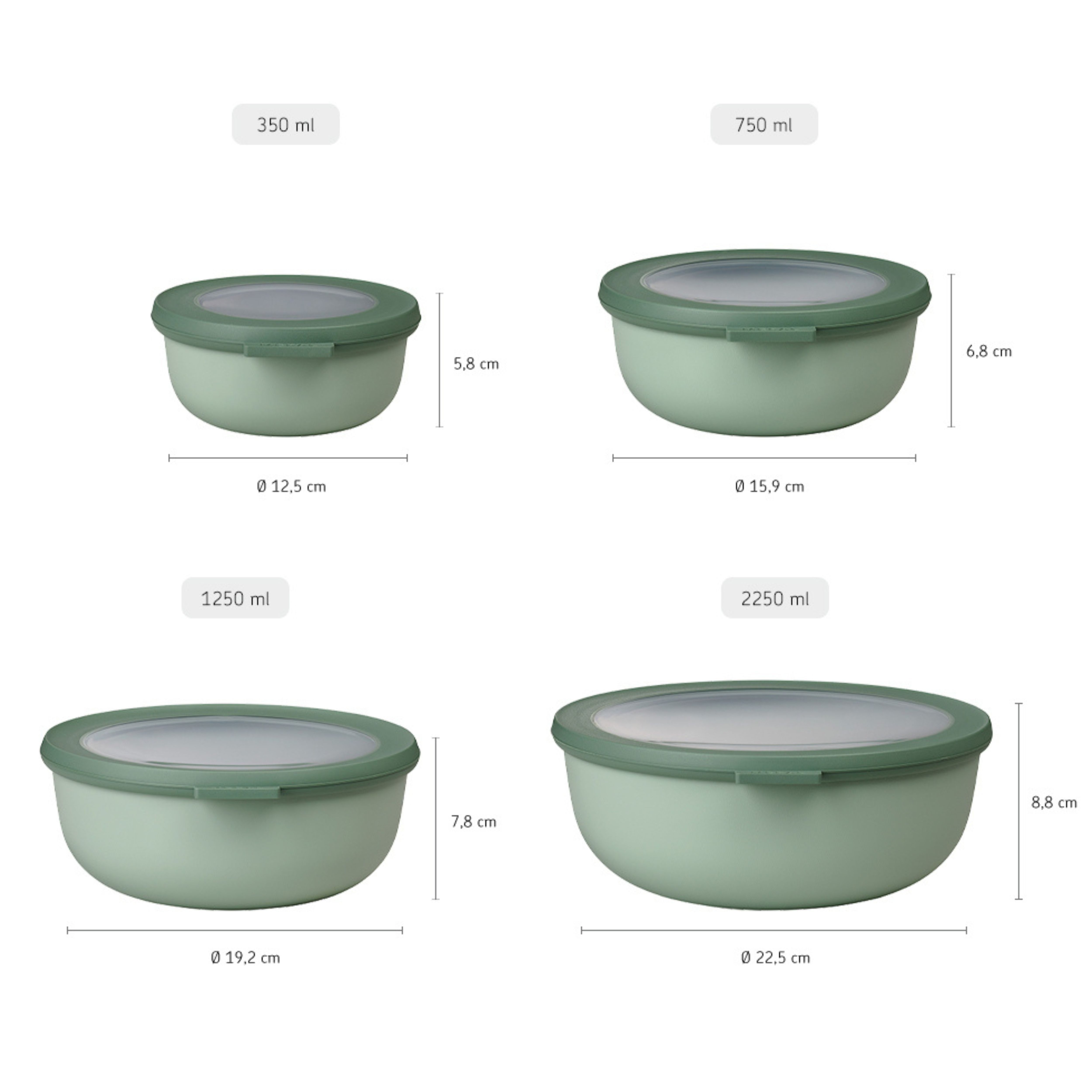 Mepal Aufbewahrungsbox Mepal Cirqula Mikrowellengeschir set 5 teilig - Nordic sage – Bild 5 von 5